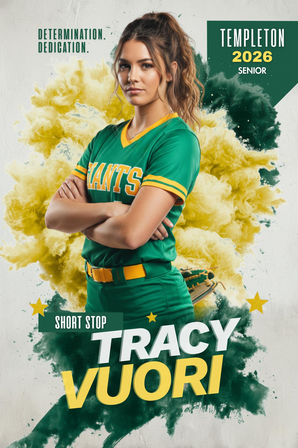Color Burst Softball Poster Template | Editable in Photoshop | 2:3