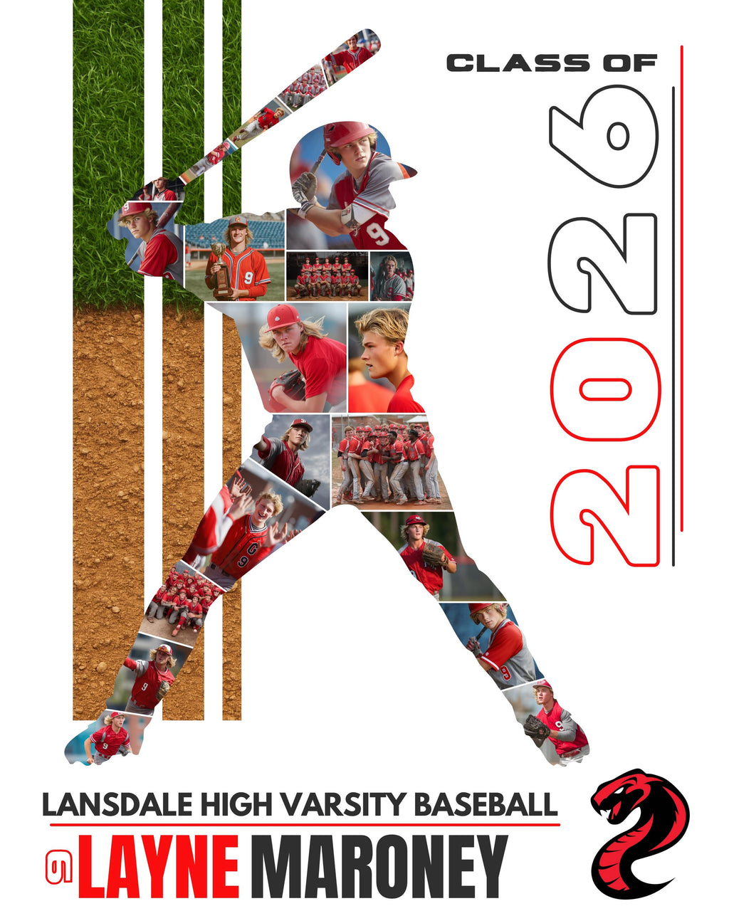 Baseball Poster Template | Editable in Canva | 4:5 | Silhouette Style