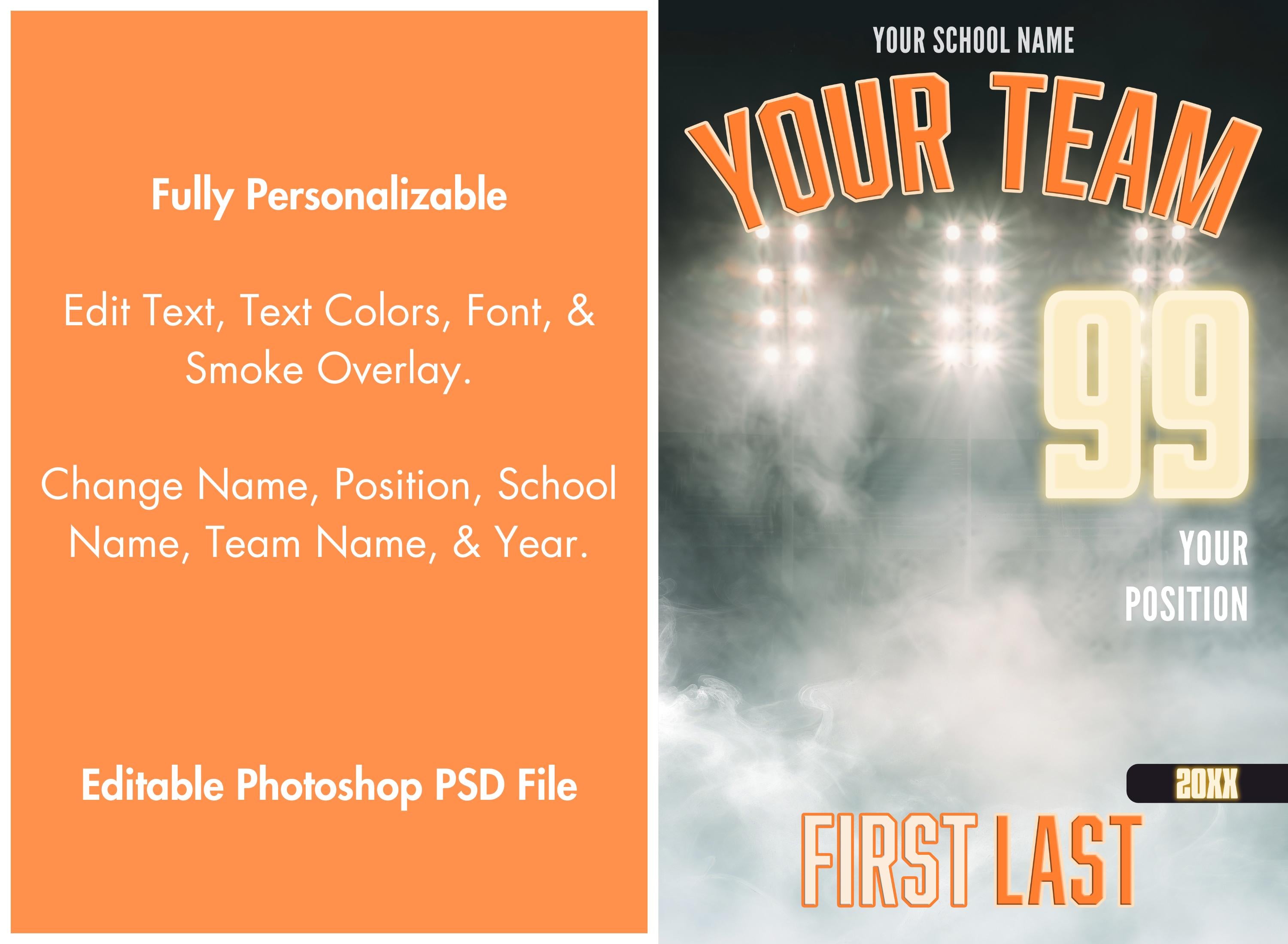 Friday Night Lights Multi-Sport Poster Template | Editable in Photoshop | 2:3