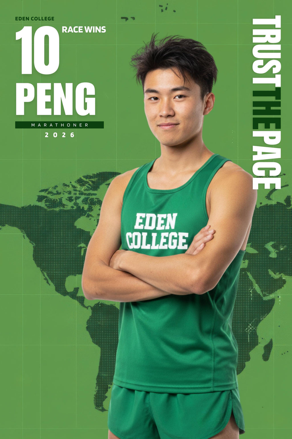 World Map Track & Field Poster Template | Editable in Canva | 2:3