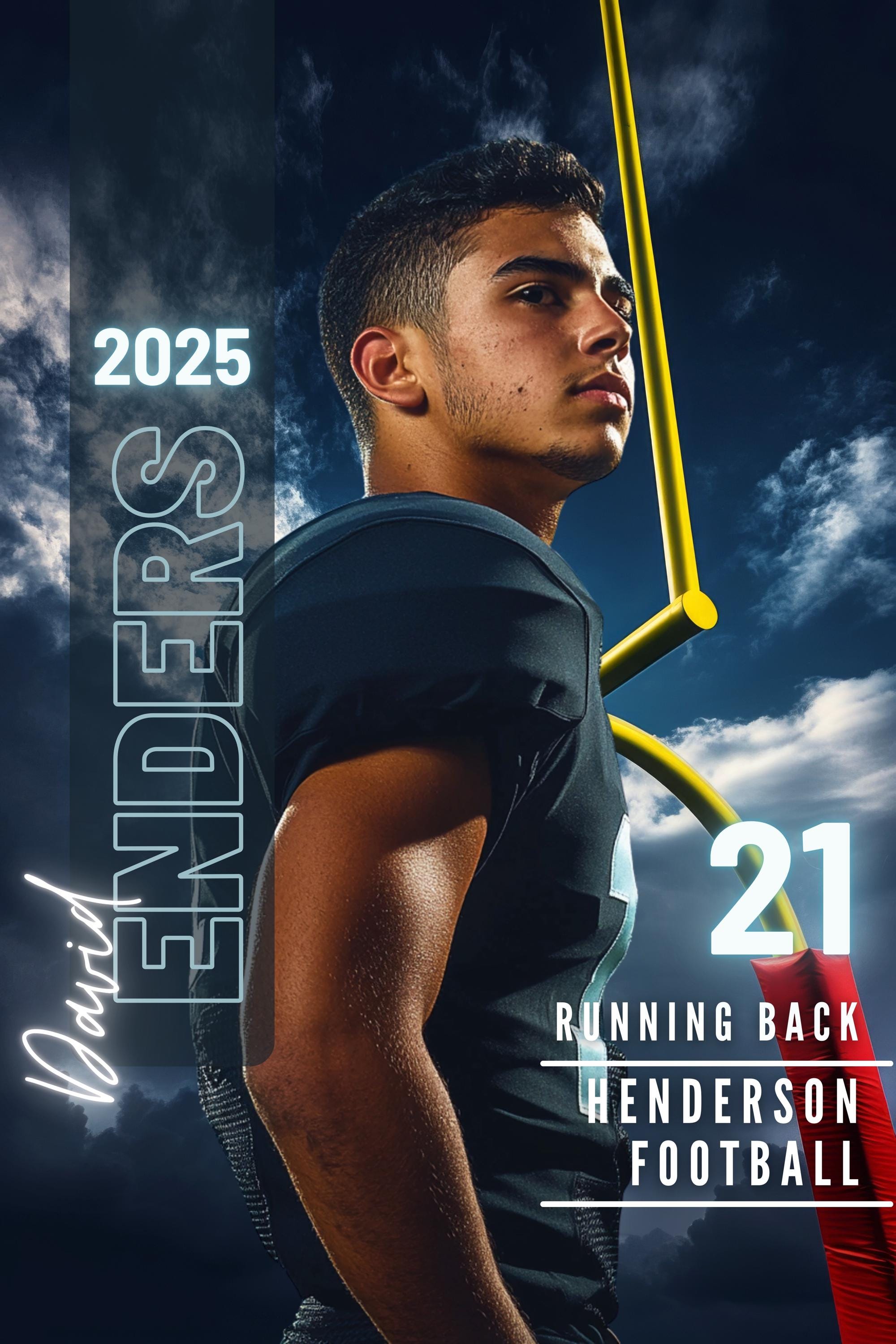 Field Goal Post Backdrop Football Poster Template | Editable in Canva | 2:3