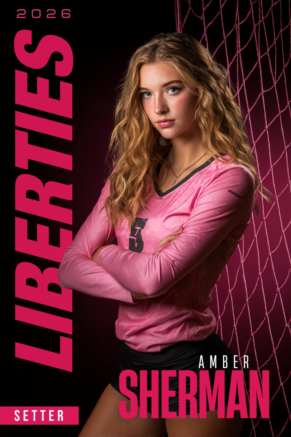 Volleyball Net Player Poster Template | Editable in Canva | 2:3