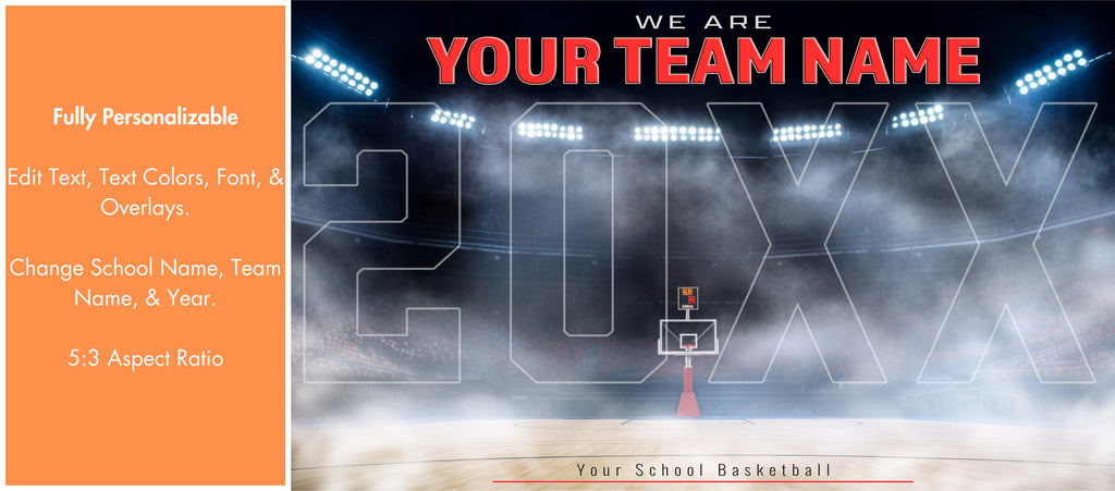 Smokey Court Basketball Team Poster Template | Editable in Canva | 5:3