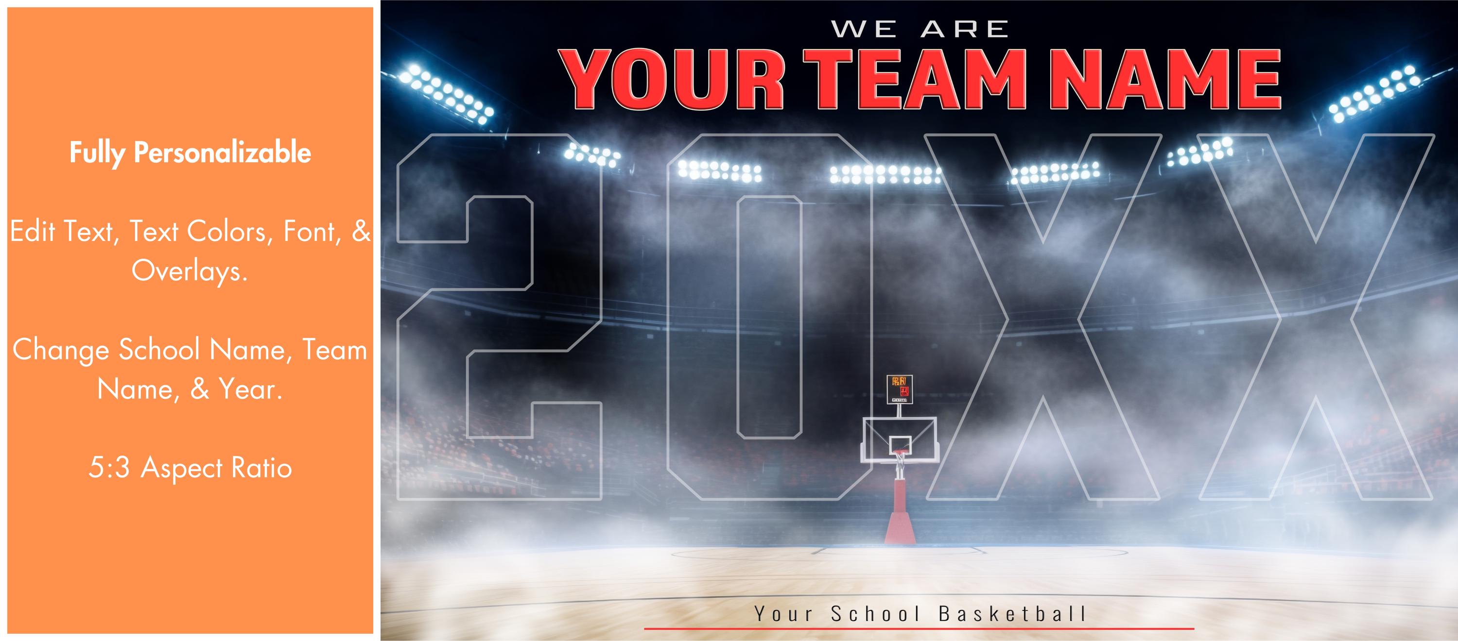 Smokey Court Basketball Team Poster Template | Editable in Canva | 5:3