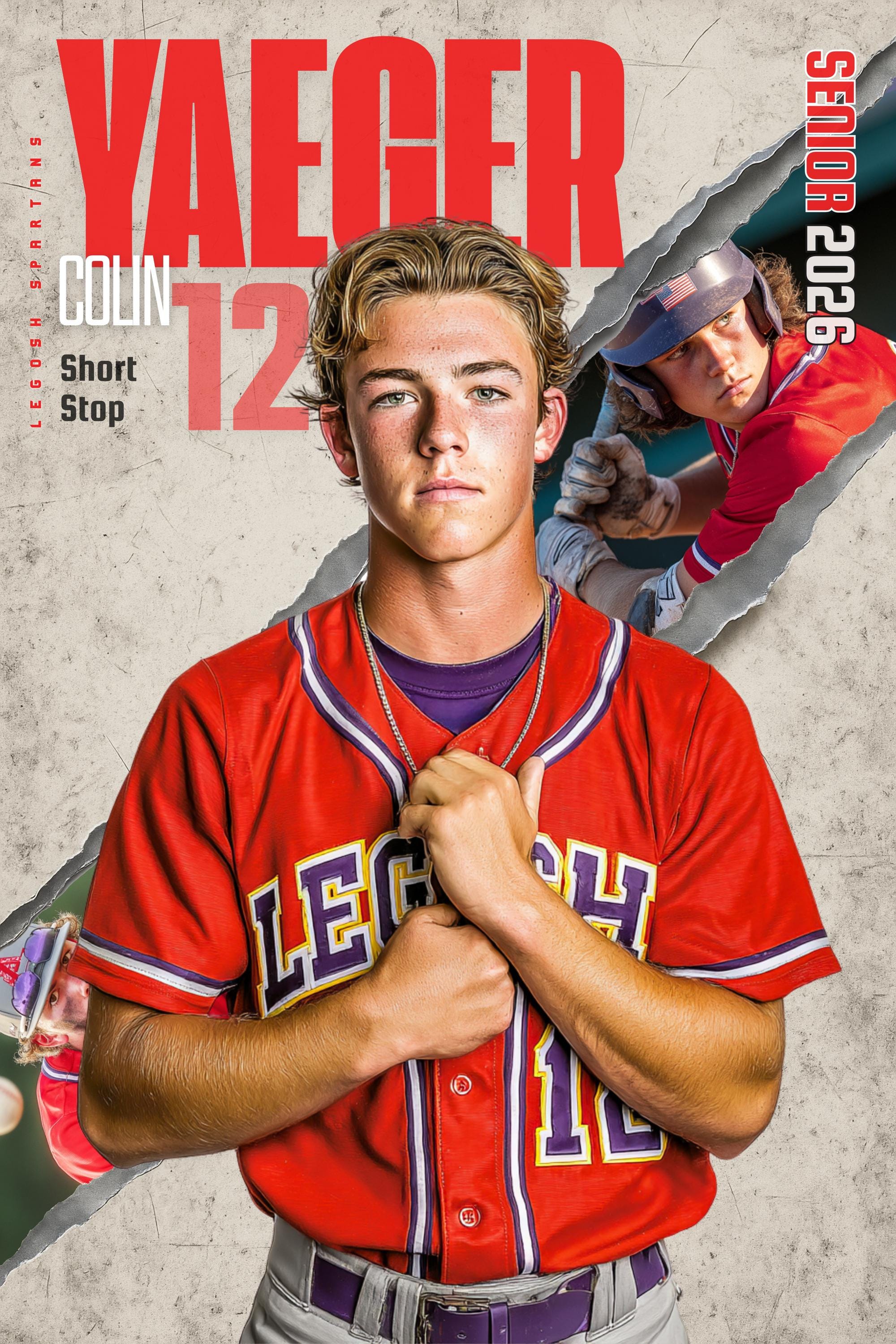 Baseball Poster Template | Editable in Canva | 2:3 | Torn Backdrop Style