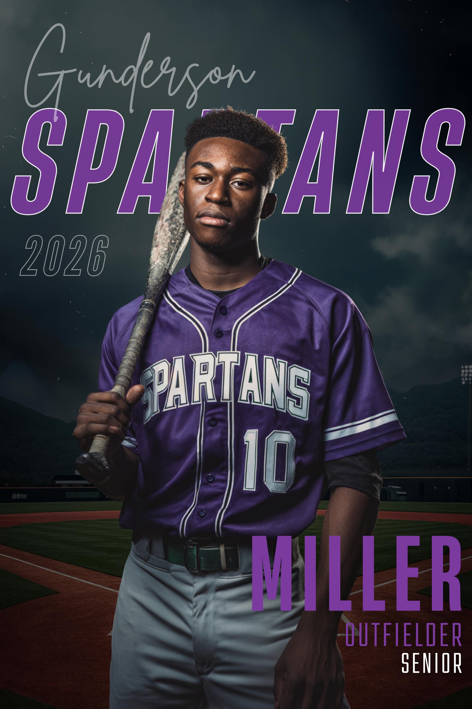 Moody Baseball Player Poster Template | Editable in Canva | 2:3