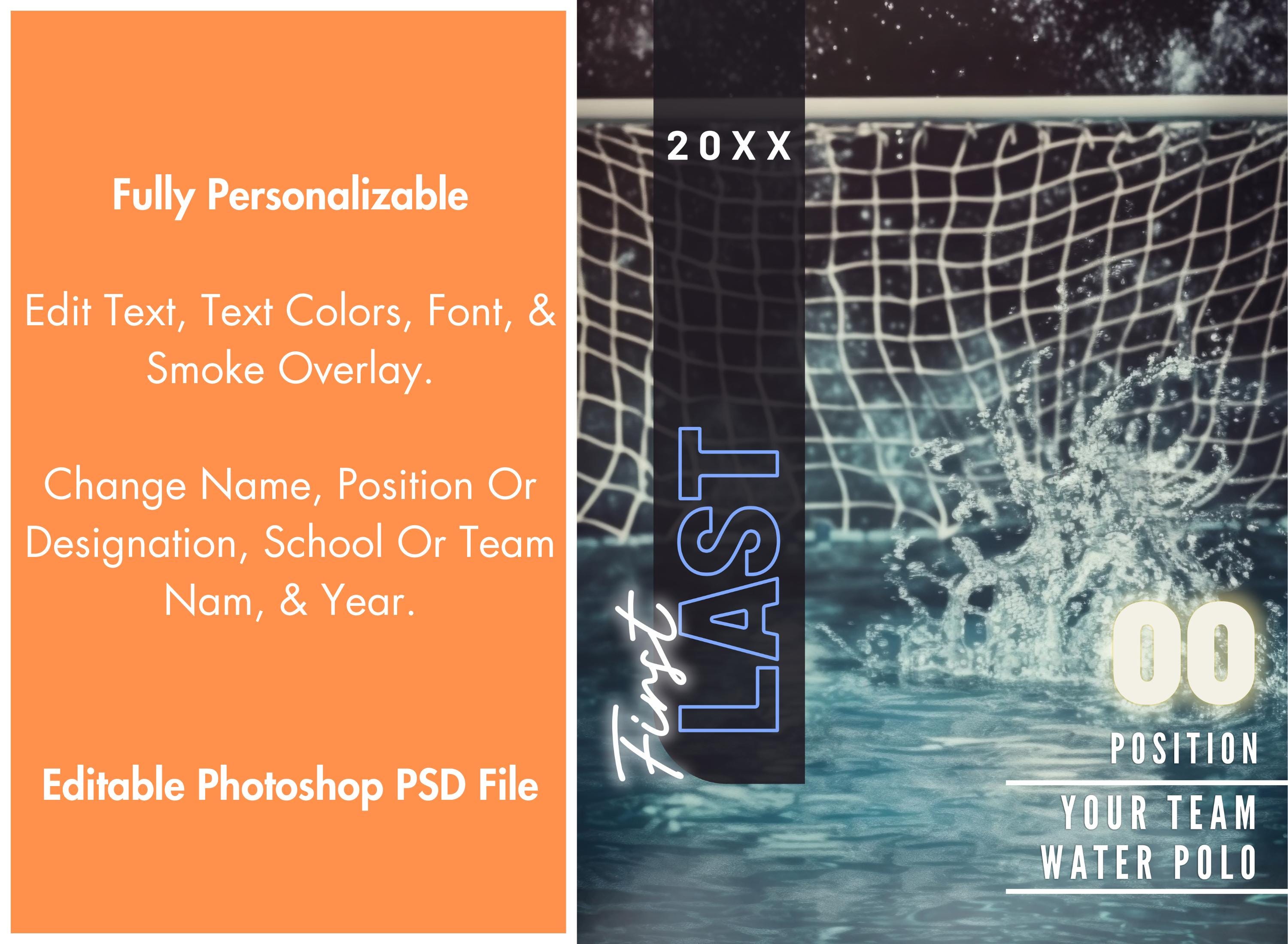 Goal Backdrop Water Polo Poster Template | Editable in Photoshop | 3:4