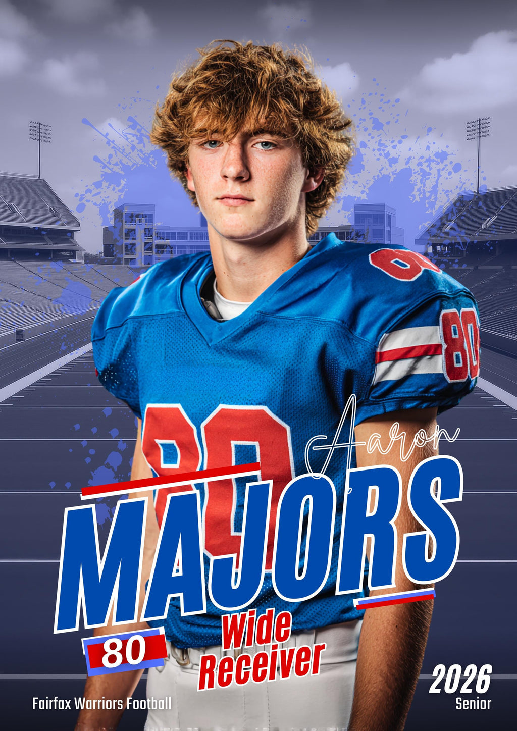 Football Player Poster Template | Editable in Canva | 2:3