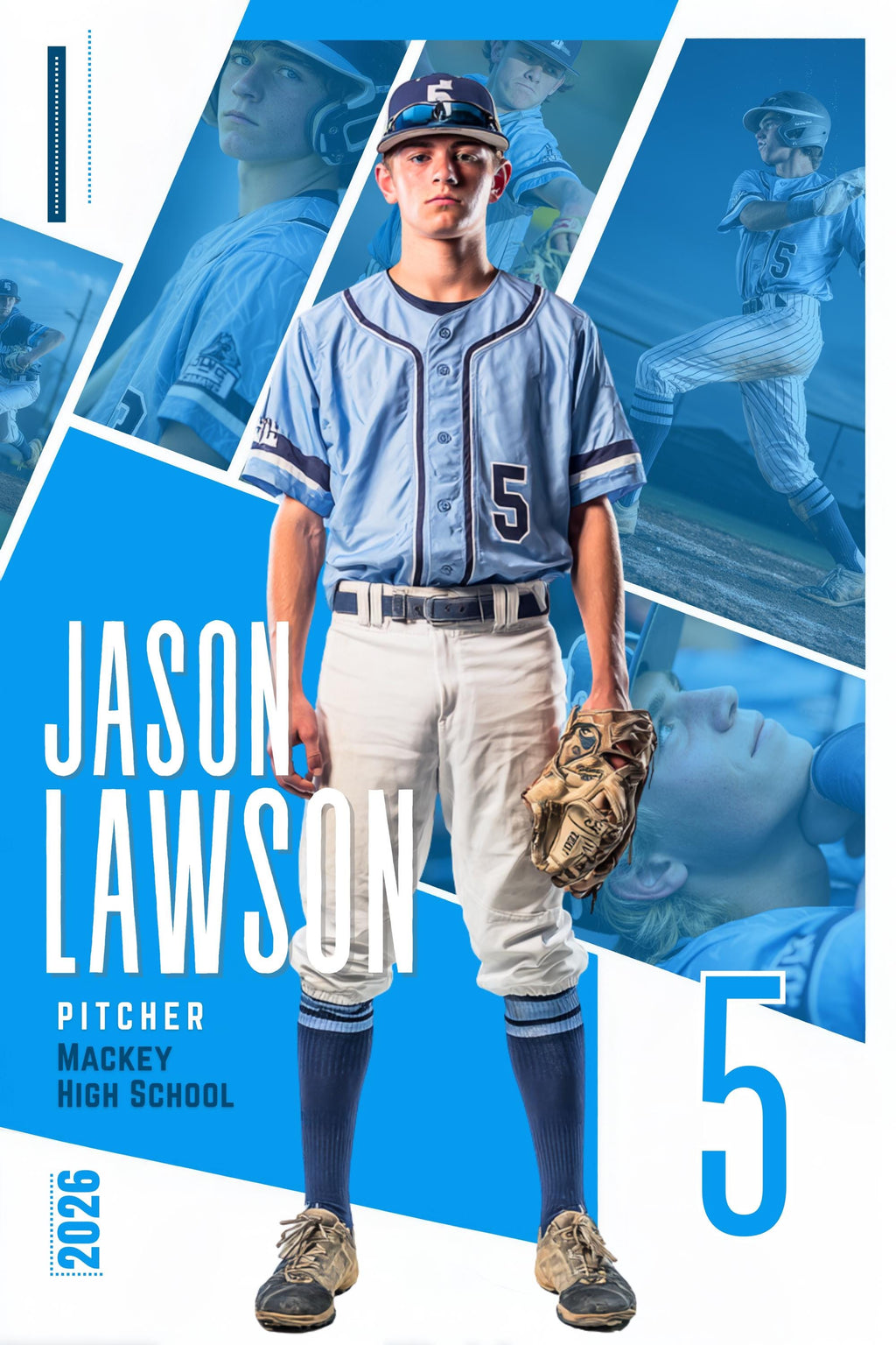 Multi-Photo Collage Baseball Poster Template | Editable in Canva | 2:3