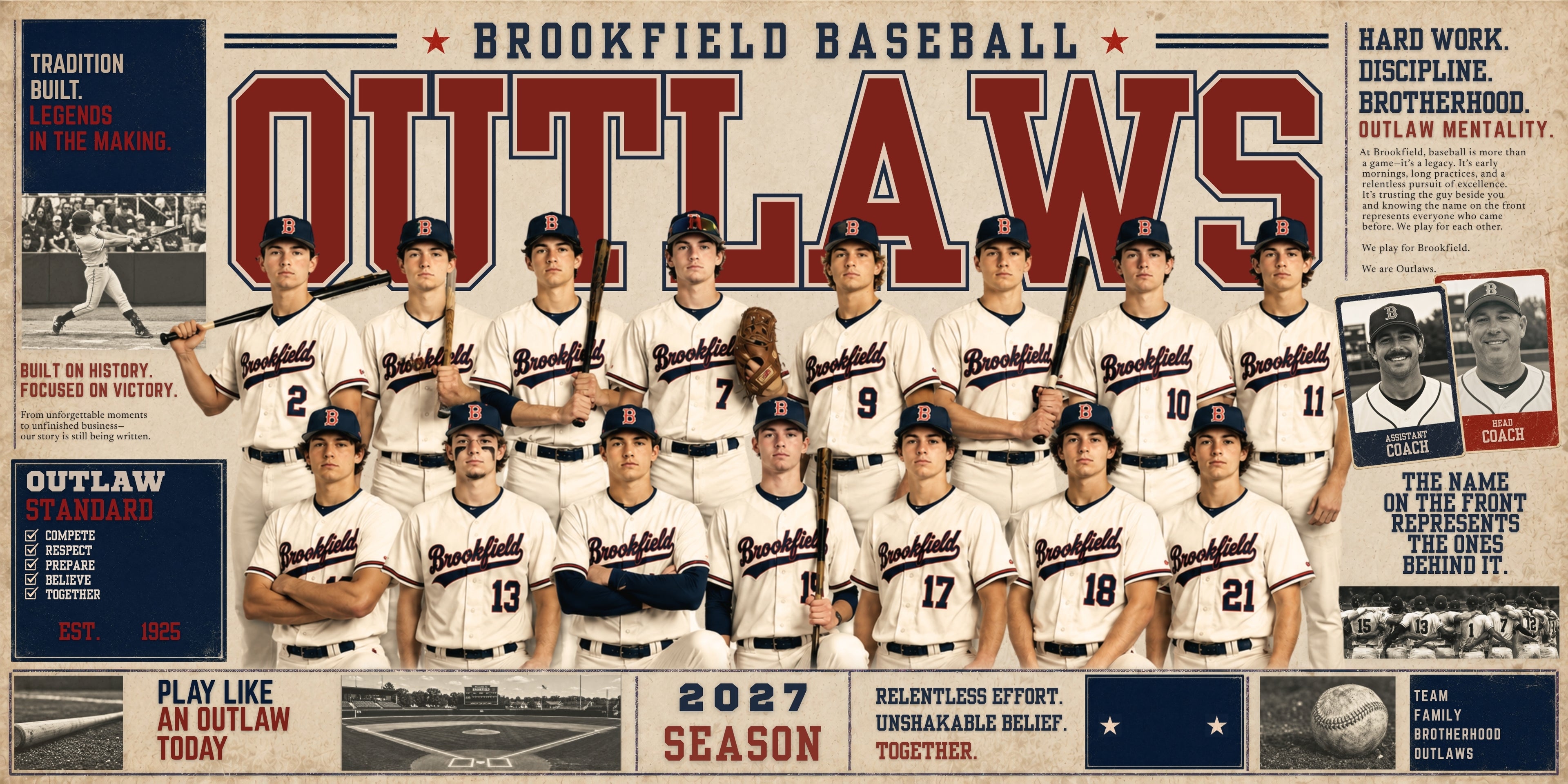 Vintage Baseball & Softball Team Banner Template | Editable in Canva | 2:1