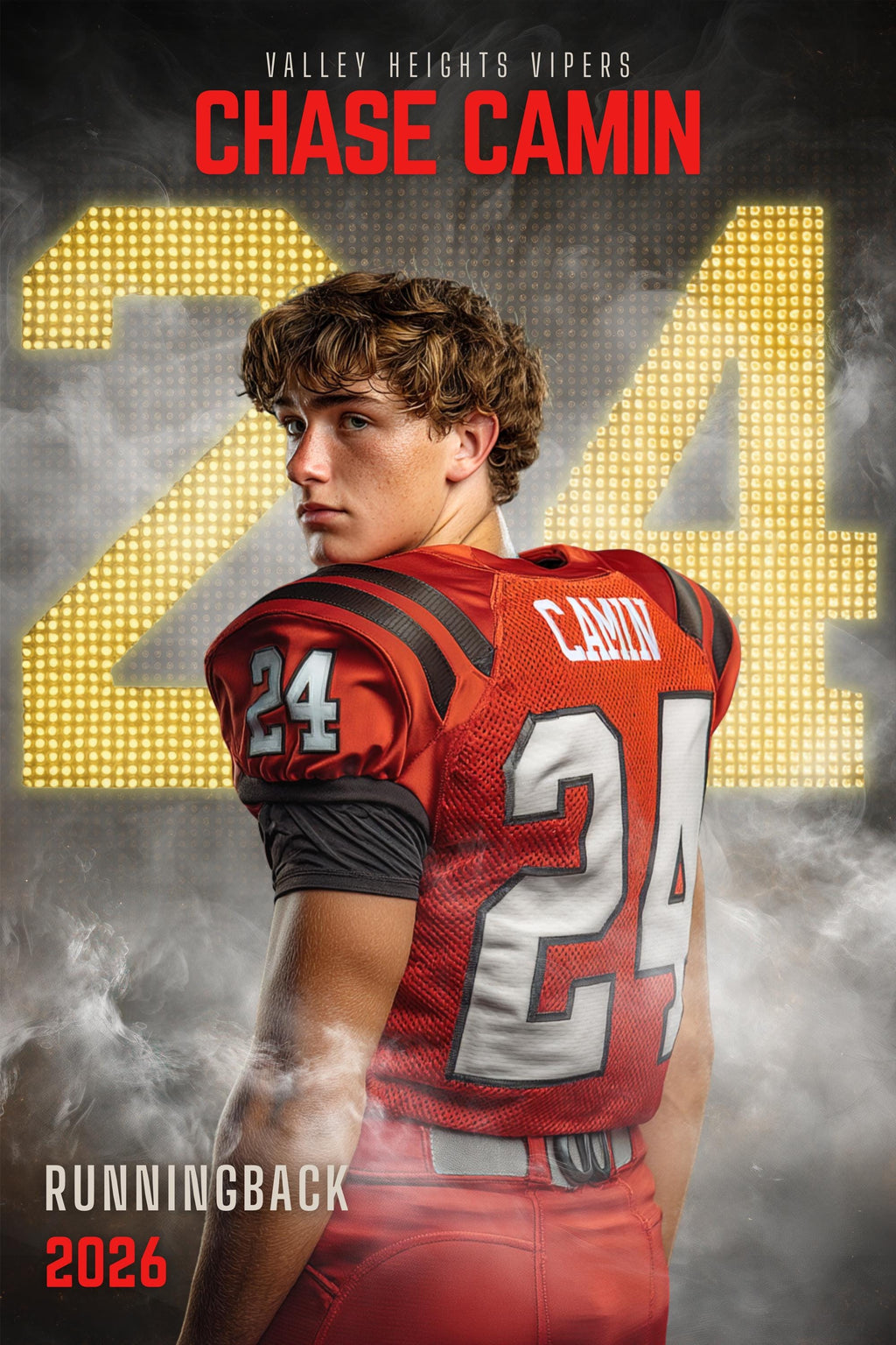 Scoreboard Numbers Football Poster Template | Editable in Canva | 2:3
