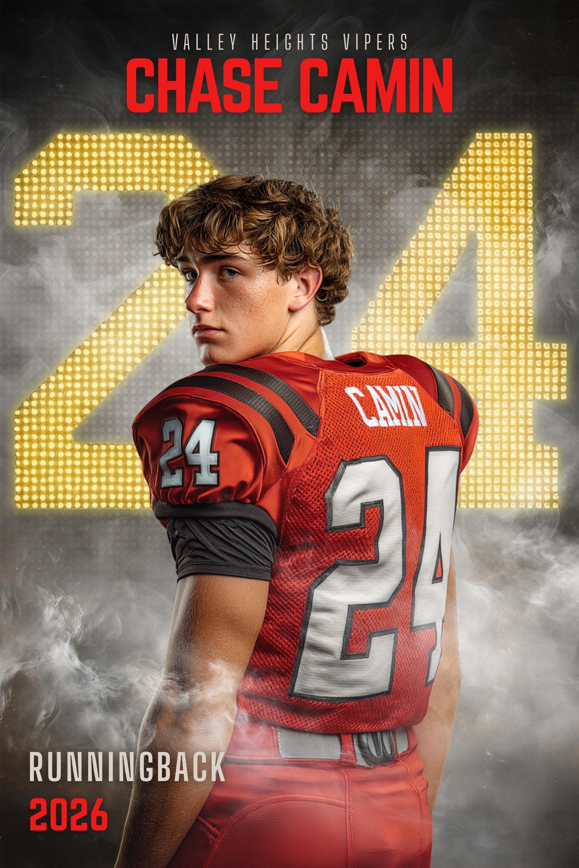 Scoreboard Numbers Football Poster Template | Editable in Canva | 2:3