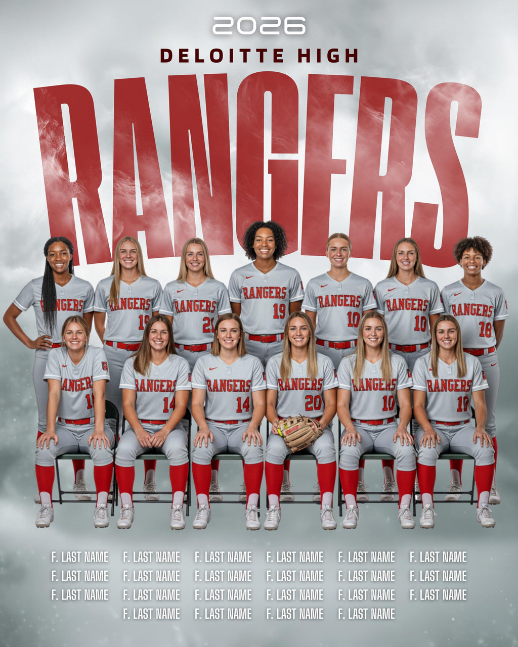 Smoke Style All Sports Team Poster Template | Editable in Canva | 4:5
