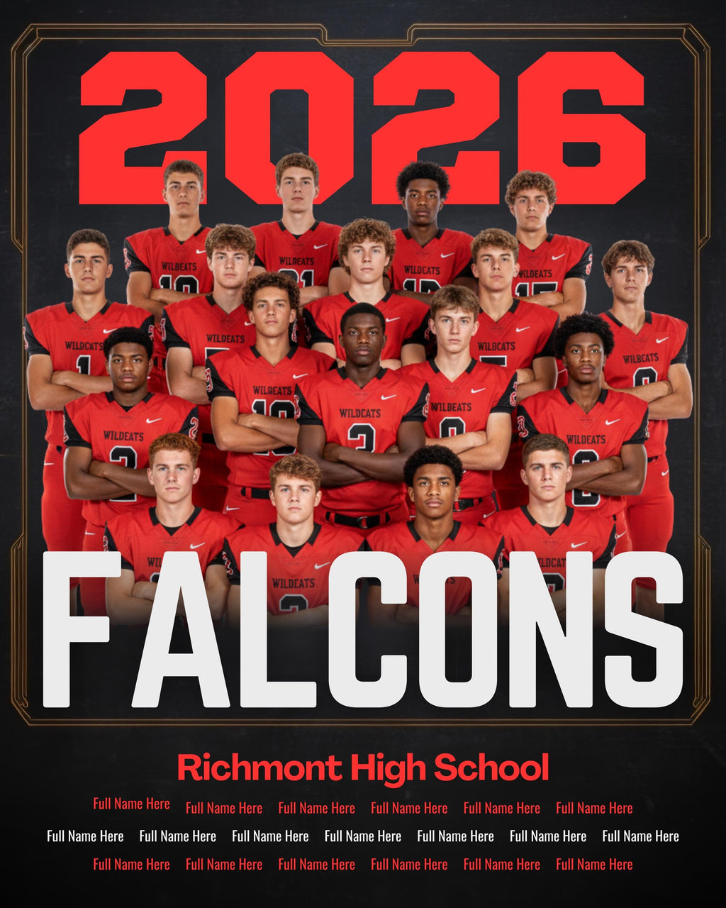 Varsity Team Poster Template | Editable in Canva | 4:5
