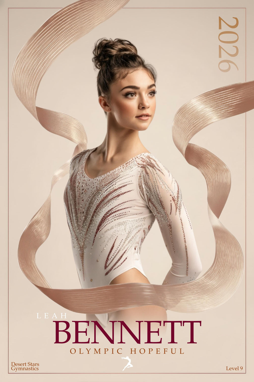 Flowing Ribbon Gymnastics Poster Template | Editable in Canva | 2:3