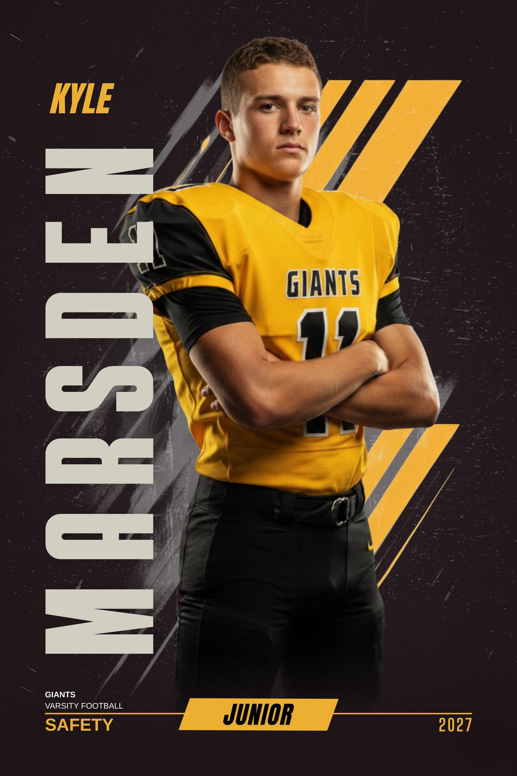 Graphic Stripe Football Poster Template | Editable in Canva | 2:3