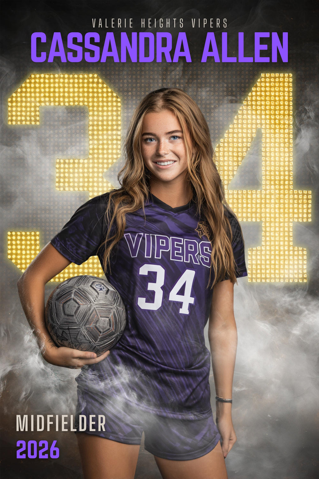 Scoreboard Numbers Soccer Poster Template | Editable in Canva | 2:3