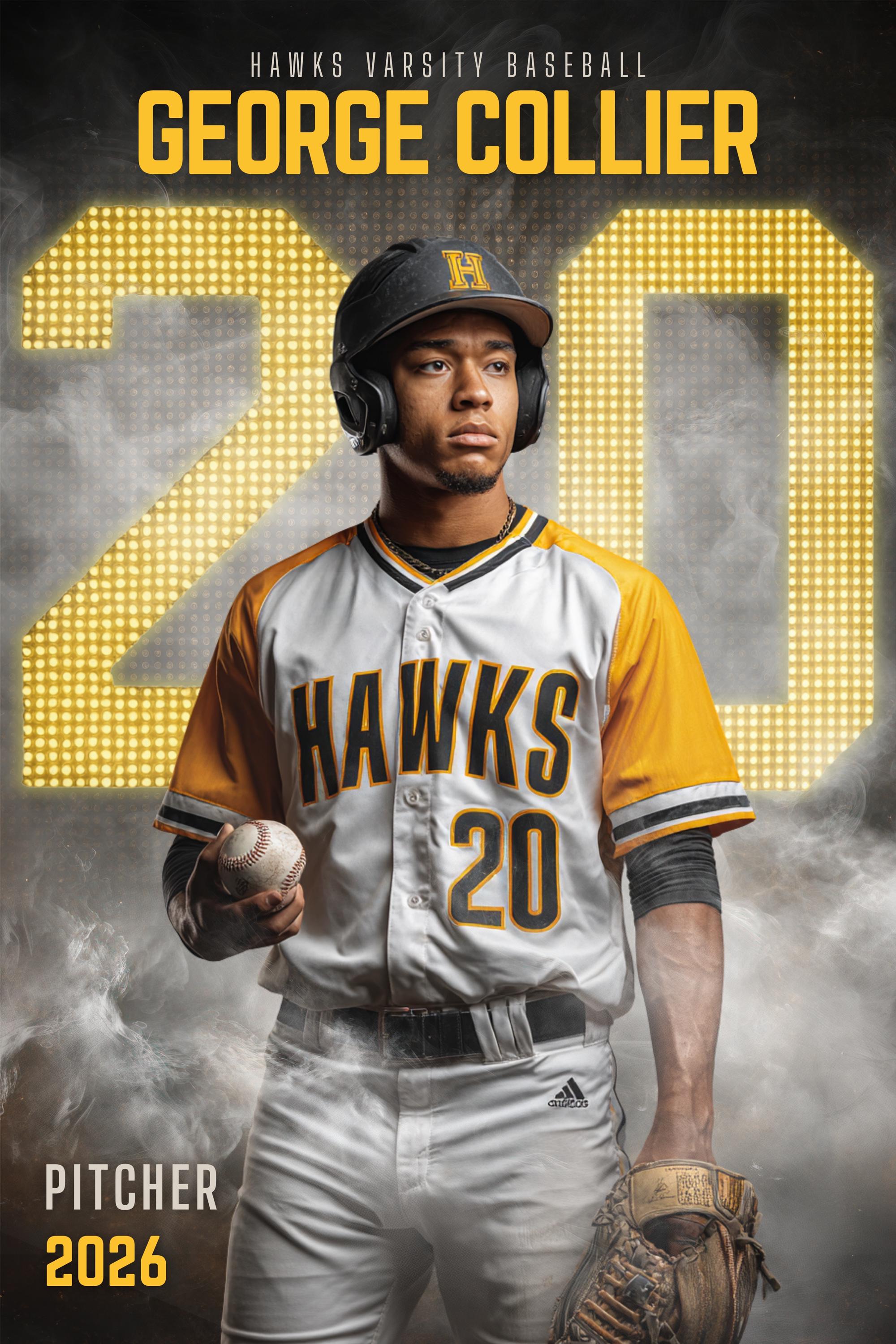 Scoreboard Numbers Baseball Poster Template | Editable in Canva | 2:3
