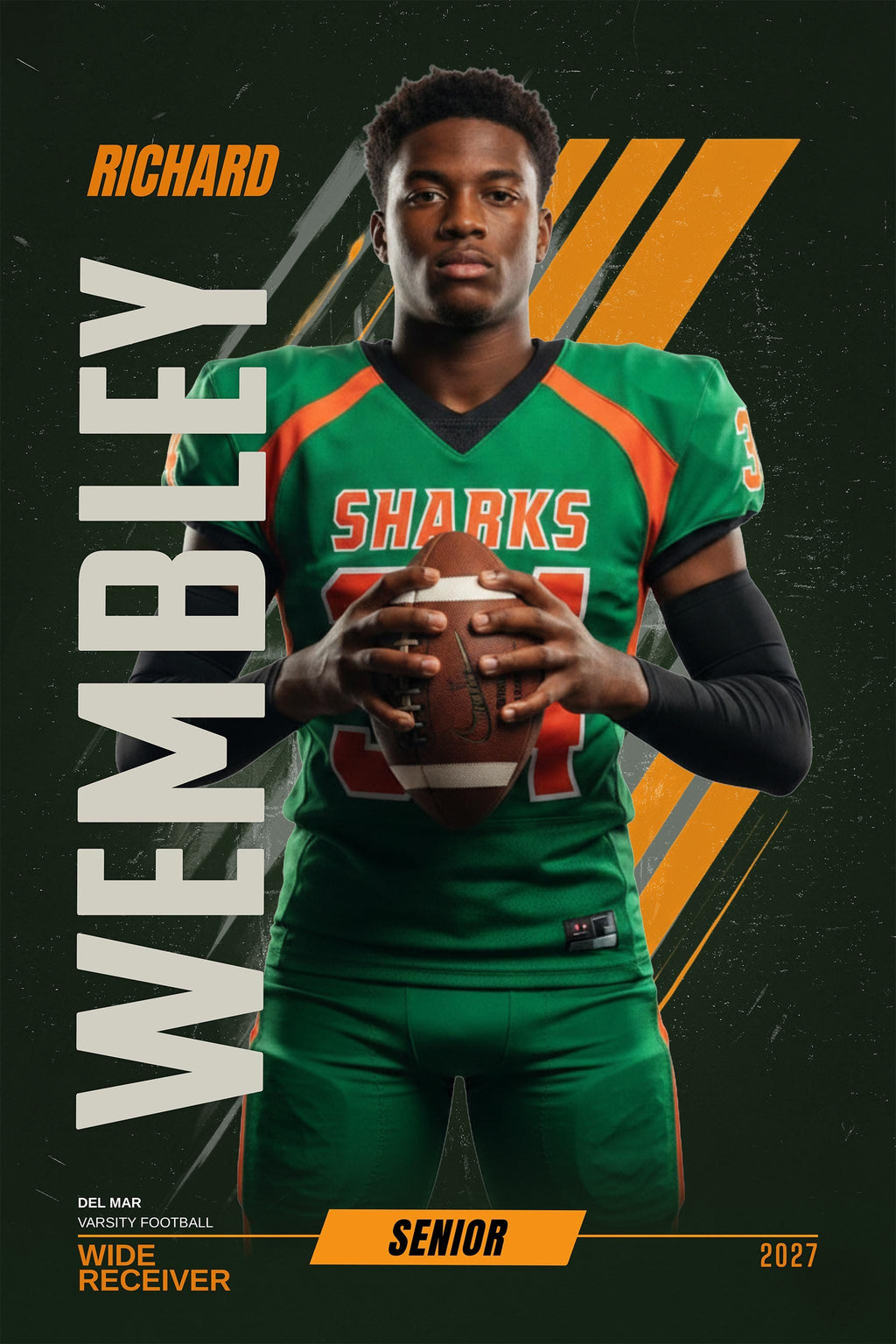 Velocity Football Poster Template | Photoshop Template | 2:3