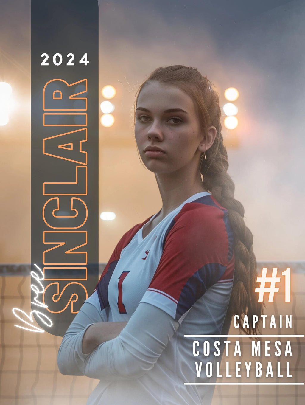 Smokey Cinematic Volleyball Poster Template | Editable in Photoshop | 3:4