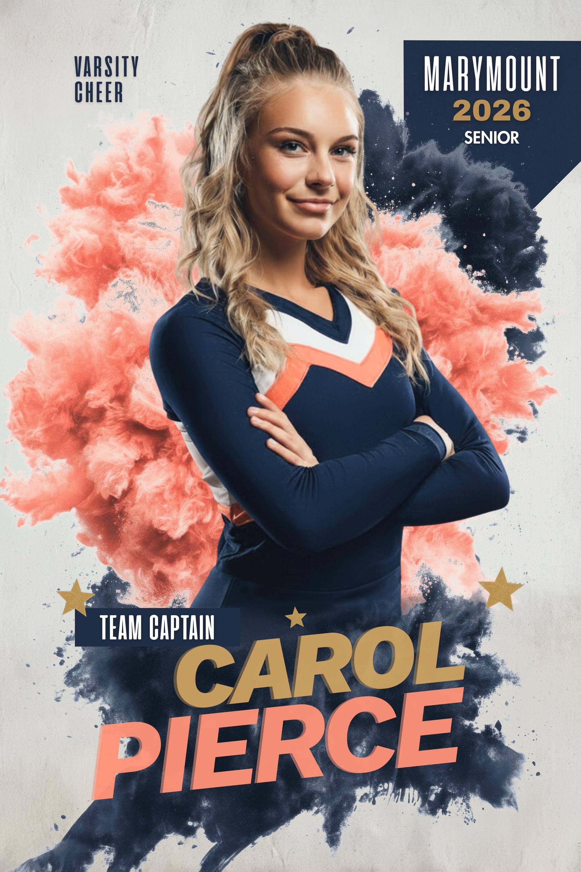 Color Burst Cheer & Dance Poster Template | Editable in Canva | 2:3