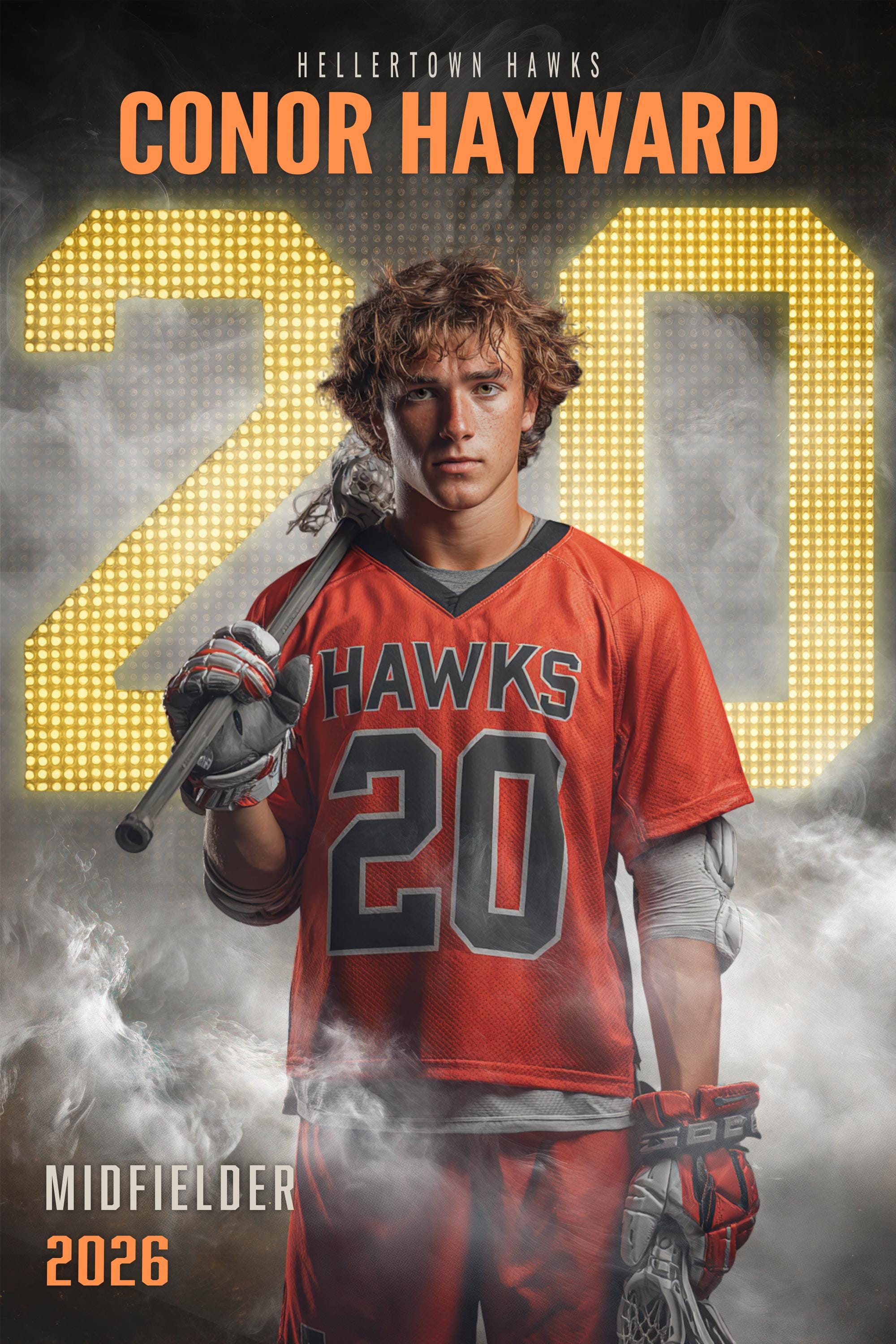 Scoreboard Numbers Lacrosse Poster Template | Editable in Photoshop | 2:3