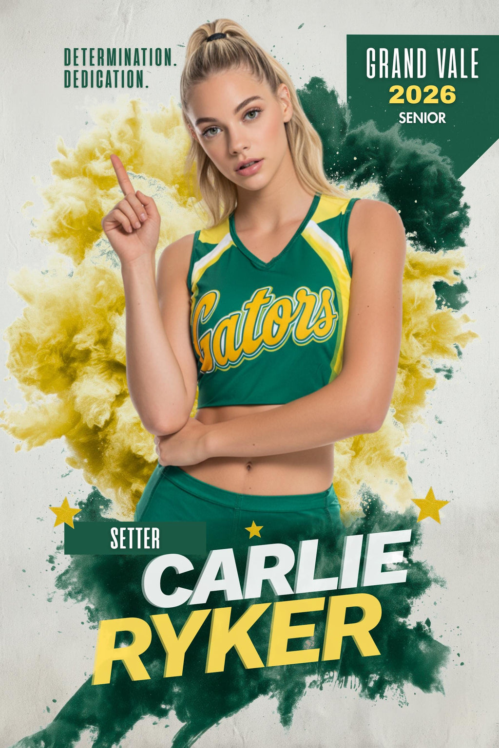 Color Burst Volleyball Poster Template | Editable in Canva | 2:3