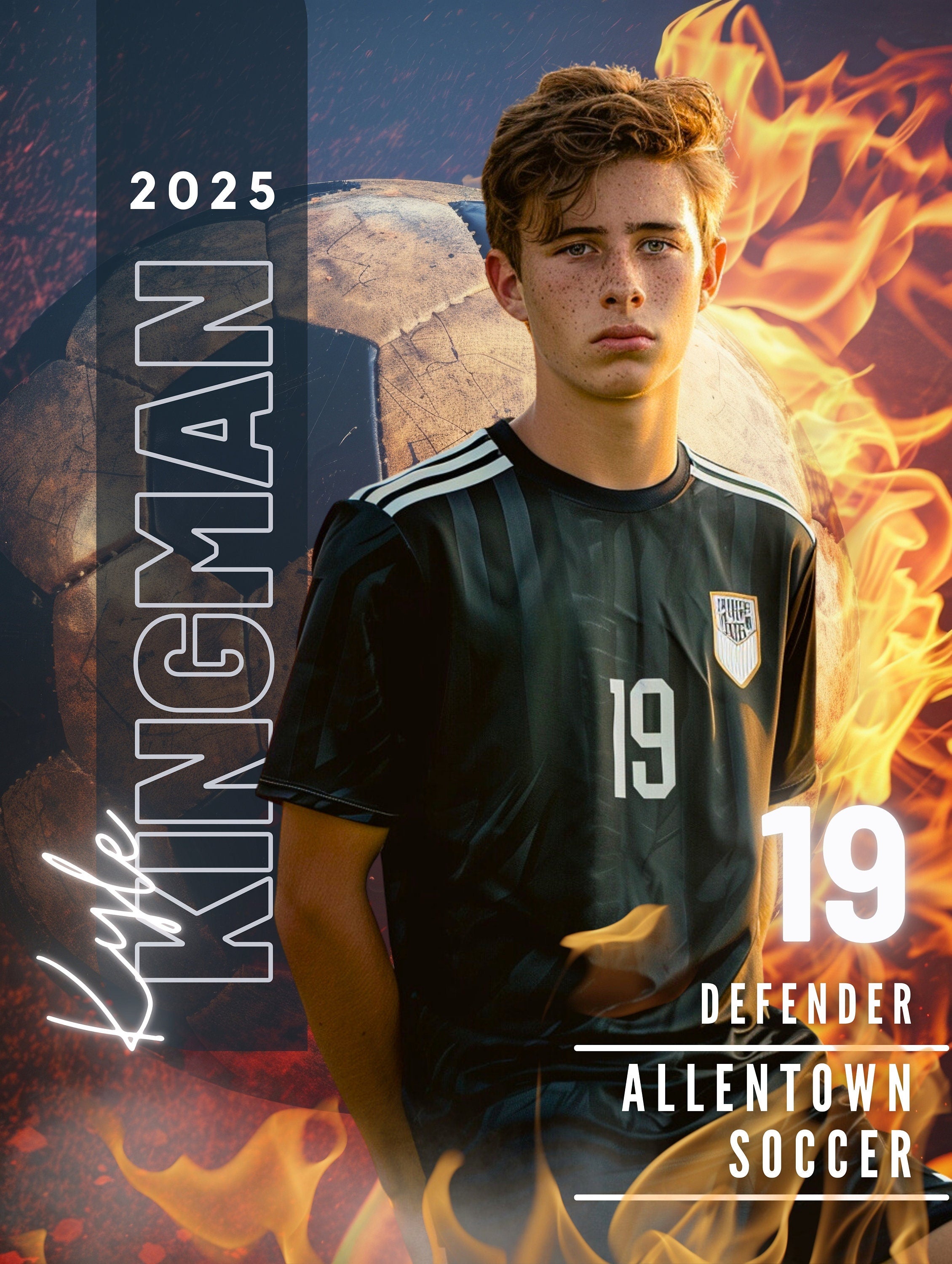 Soccer Poster Template | Editable in Canva | 3:4 | Custom Banners, Posters, Cards, Memory Mates, Senior Night
