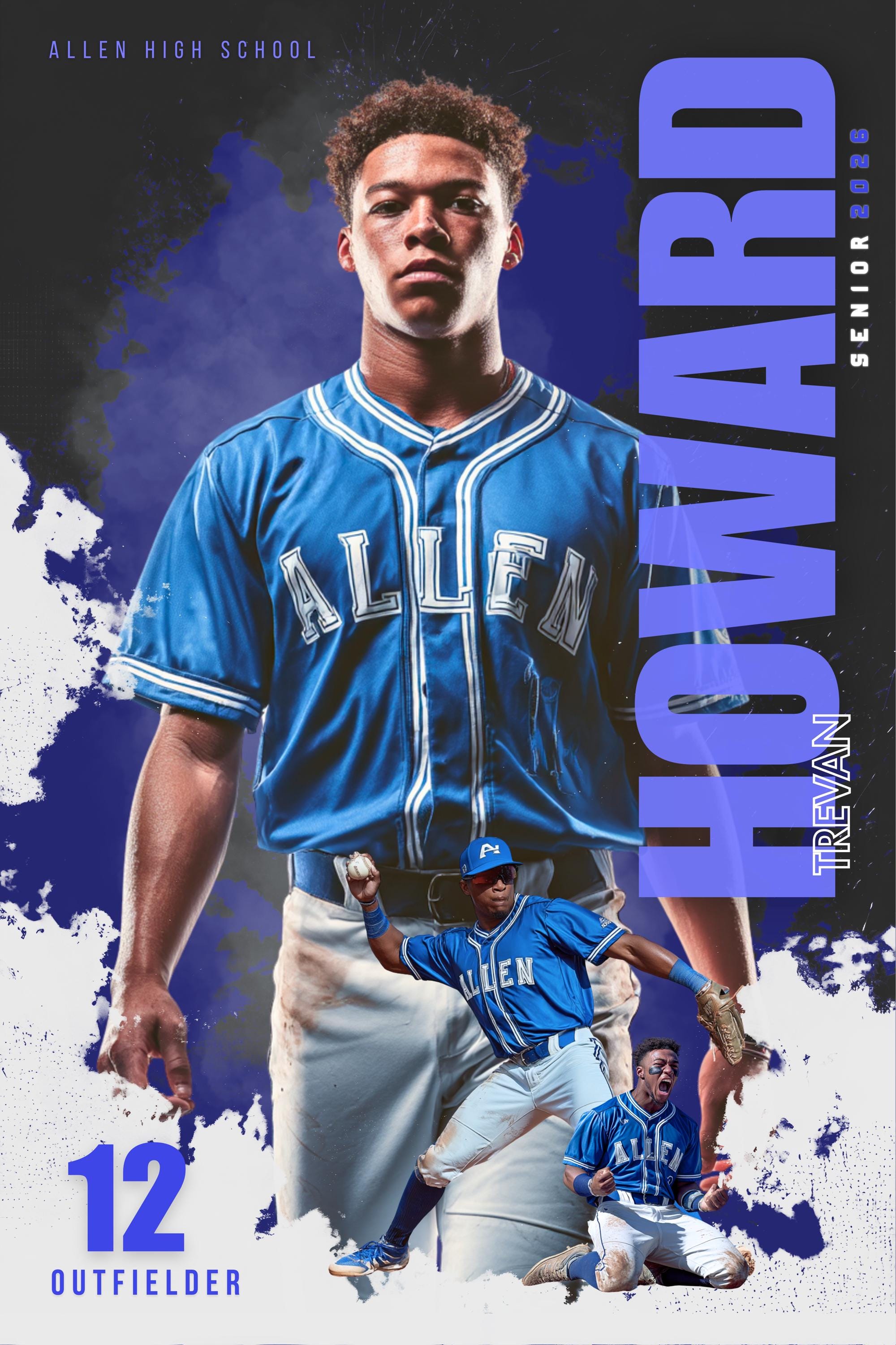 Color Splash Baseball Poster Template | Editable in Canva | 2:3