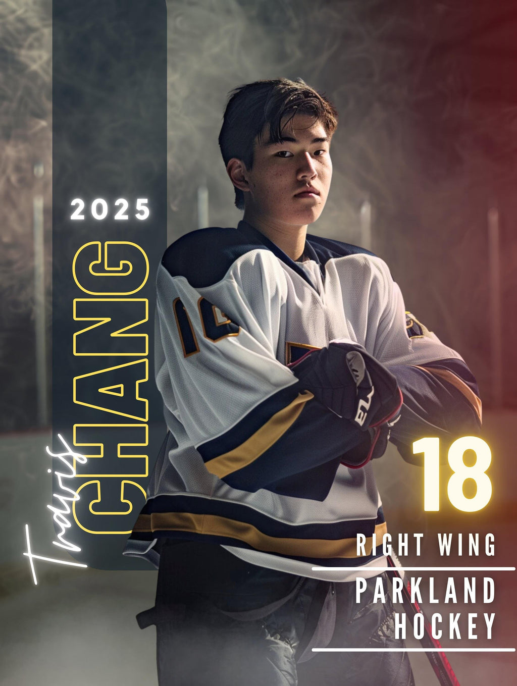 Cold Smoke Hockey Poster Template | Editable in Photoshop | 3:4