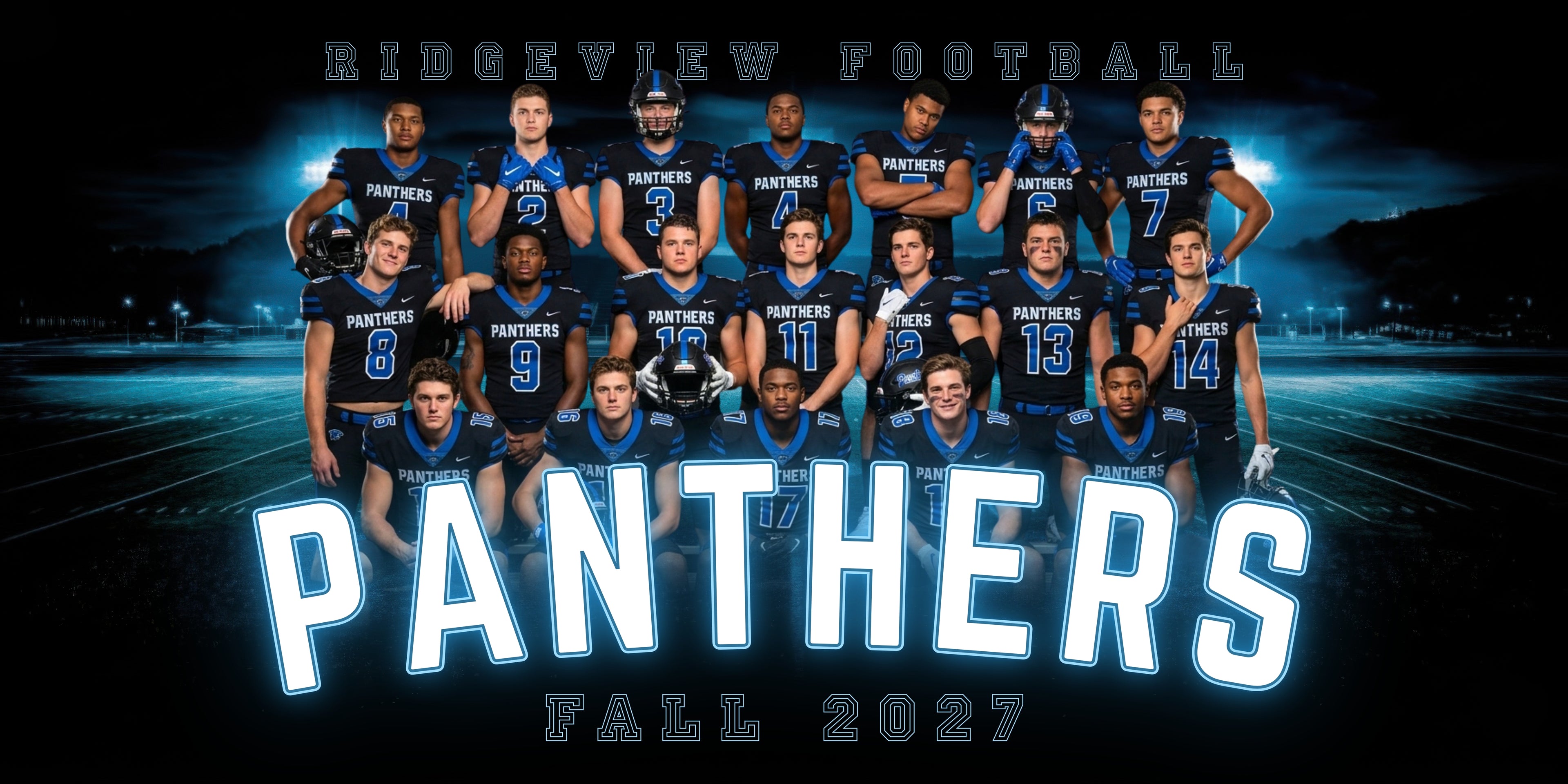 Neon Football Team Banner Template | Editable in Canva | 2:1
