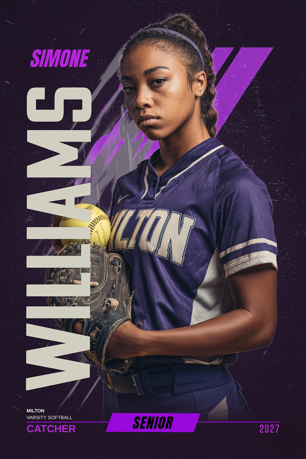 Velocity Softball Banner Template | Photoshop Template | 2:3