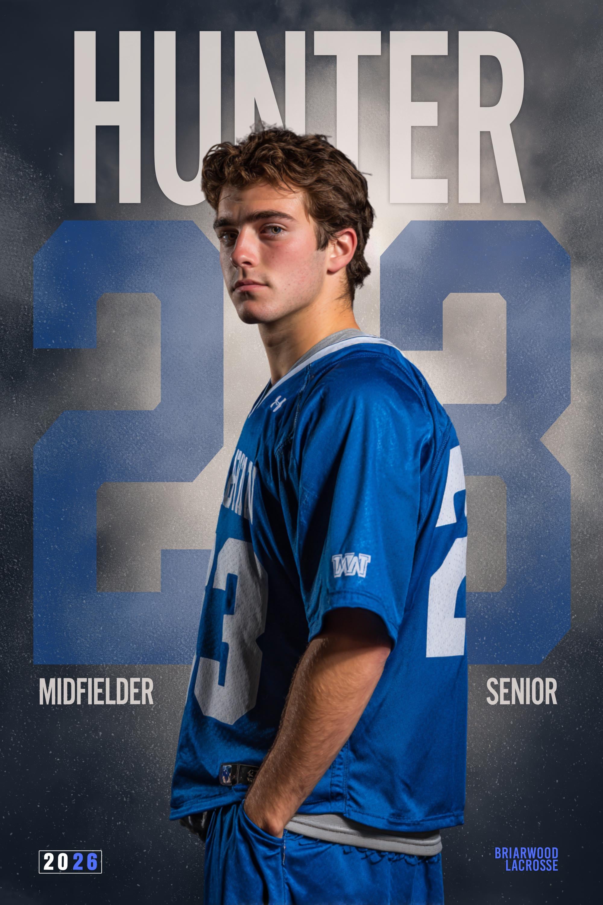 Oversized Number Lacrosse Poster Template | Editable in Photoshop | 2:3