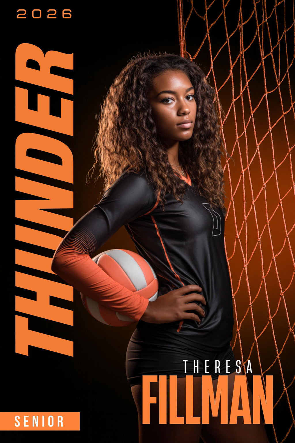 Volleyball Net Player Poster Template | Editable in Canva | 2:3