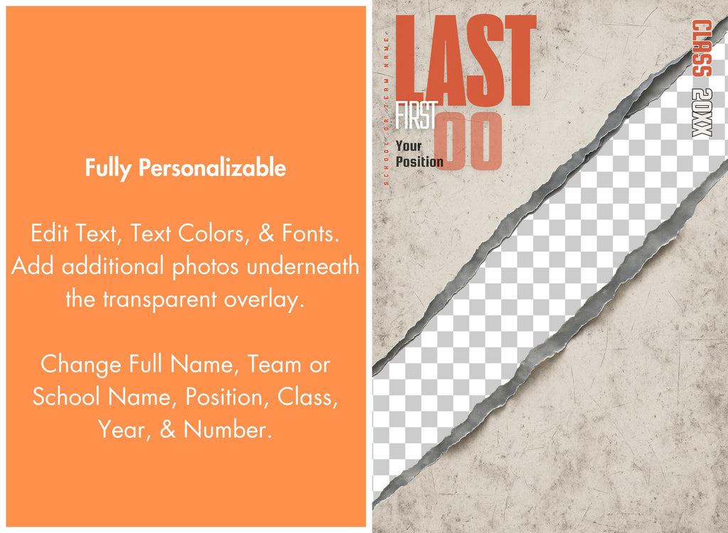 Torn Backdrop Football Poster Template | Editable in Canva | 2:3