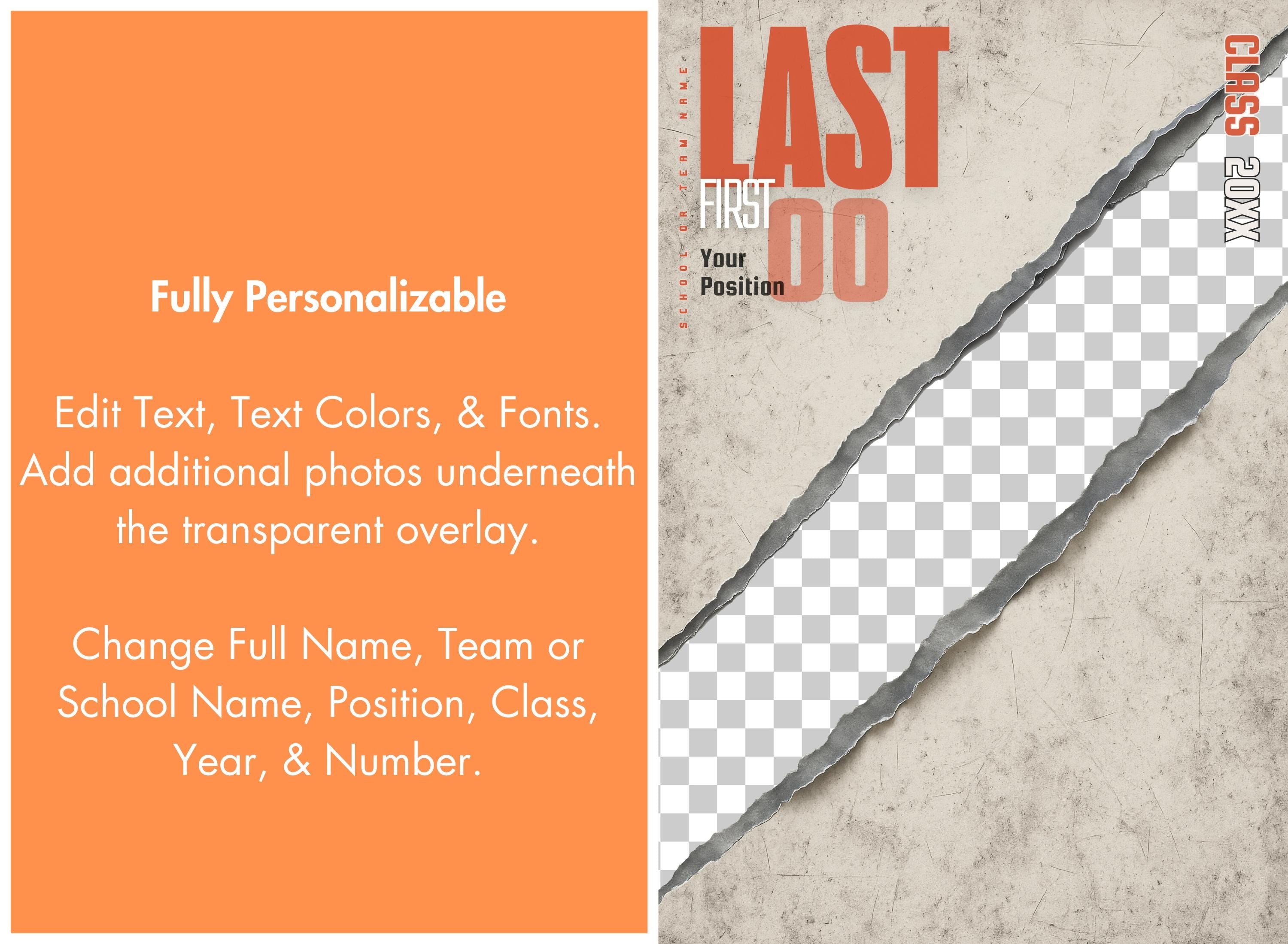 Torn Backdrop Football Poster Template | Editable in Canva | 2:3