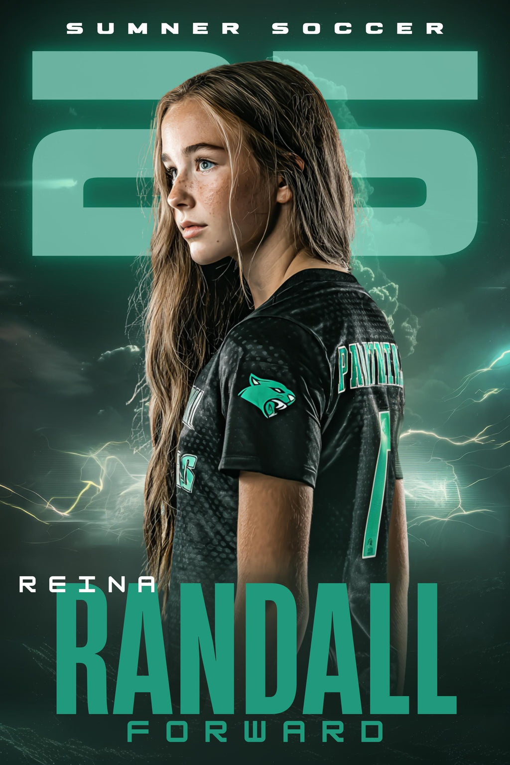 Lightning Soccer Poster Template | Editable in Canva | 2:3