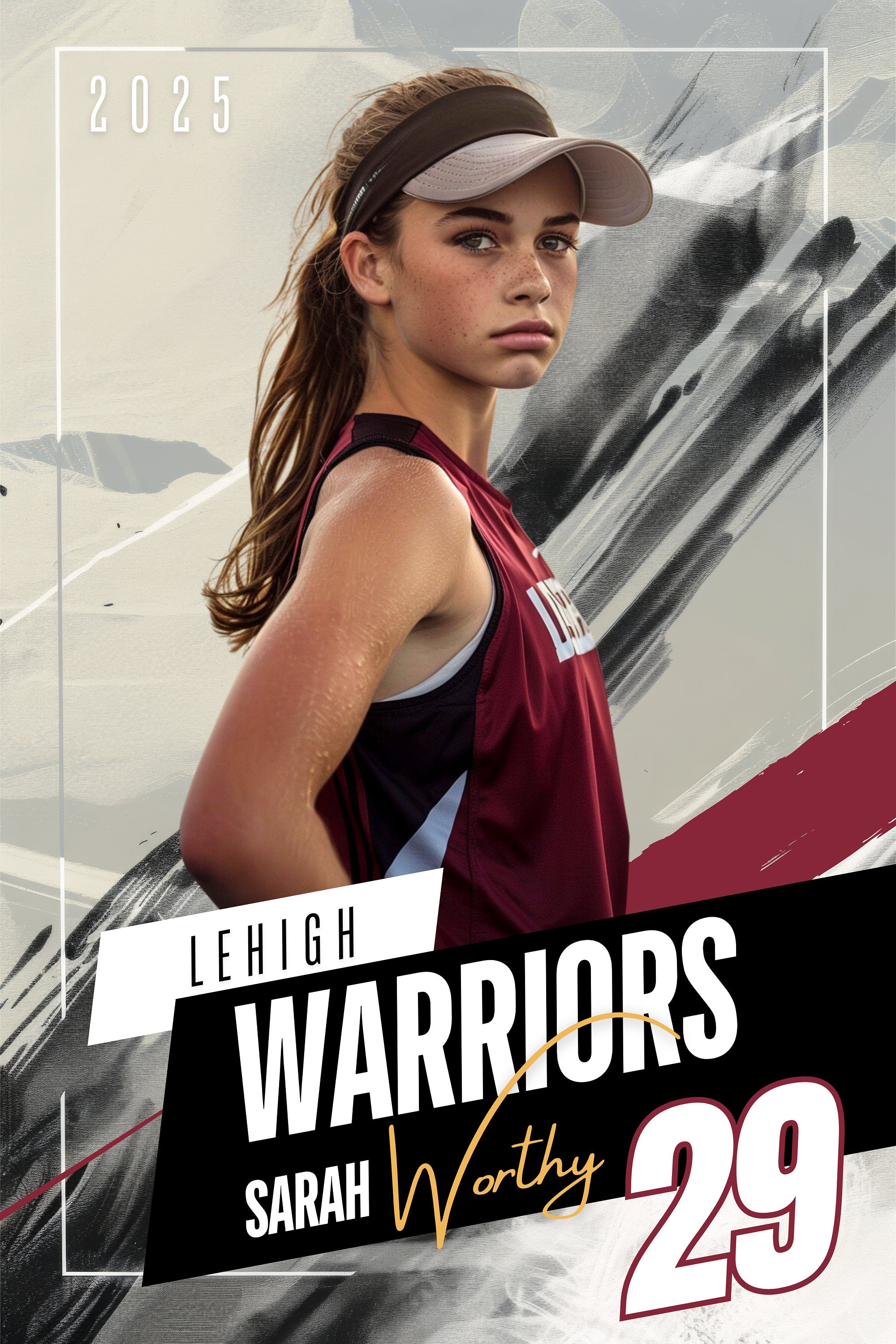 Brush Stroke All Sports Poster Template | Editable in Canva | 2:3
