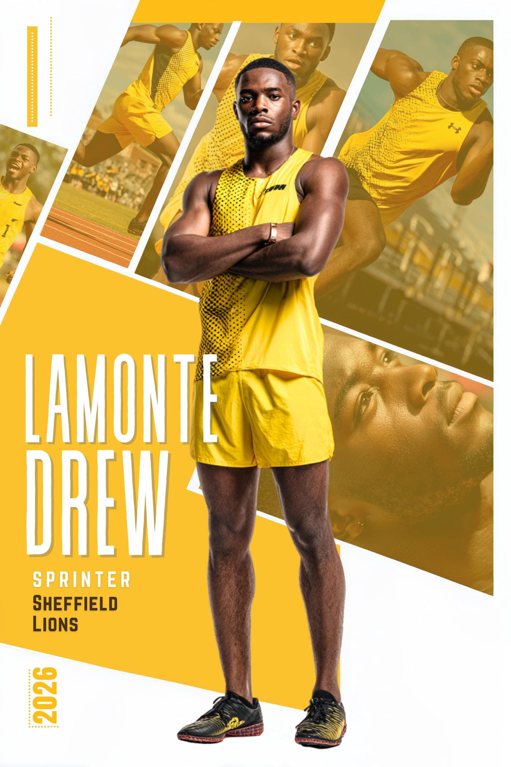 Multi-Photo Collage Track & Field Poster Template | Editable in Canva | 2:3