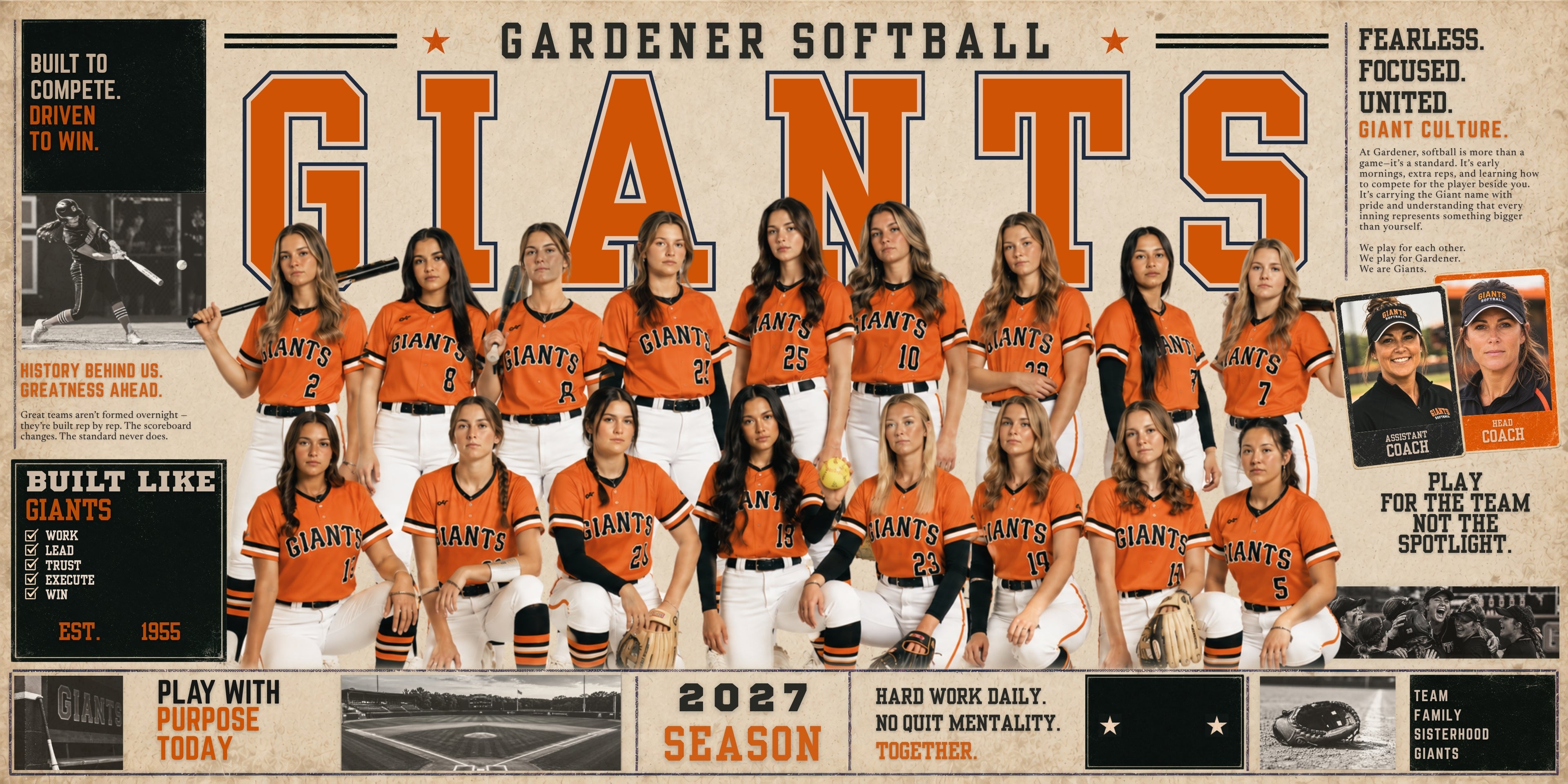 Vintage Baseball & Softball Team Banner Template | Editable in Canva | 2:1