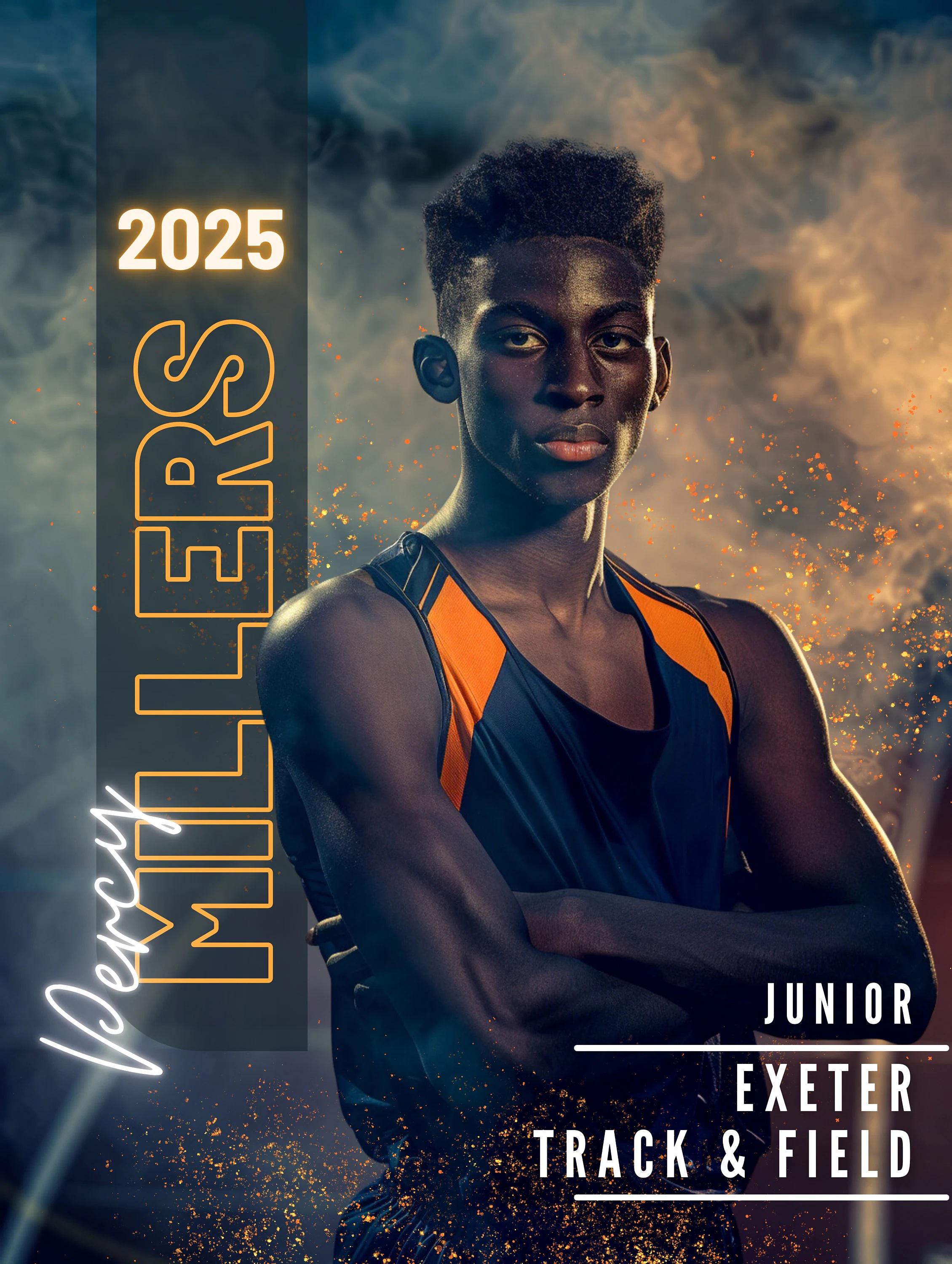 Track & Field Photoshop Template | 3:4 | For Posters, Banners, Cards, Memory Mates, Senior Night