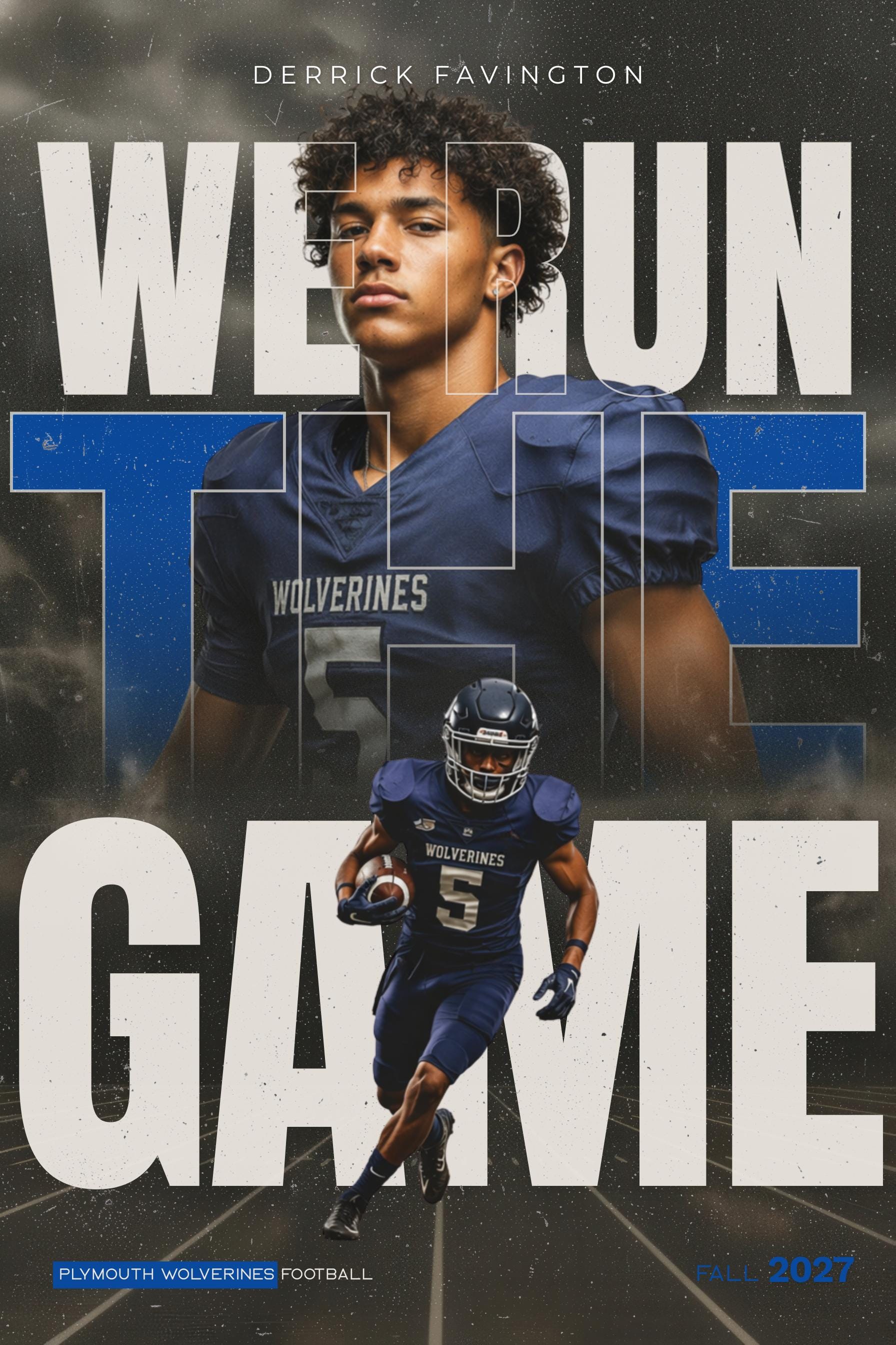 Bold Typography Football Poster Template | Editable in Canva | 2:3