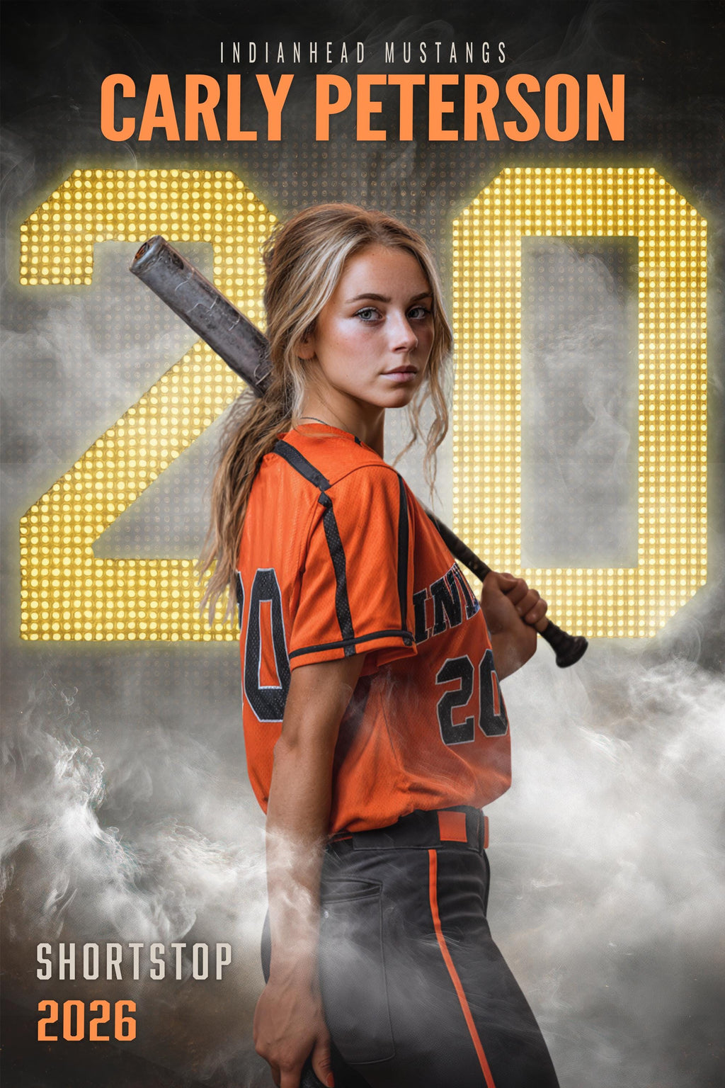 Scoreboard Numbers Softball Poster Template | Editable in Photoshop | 2:3