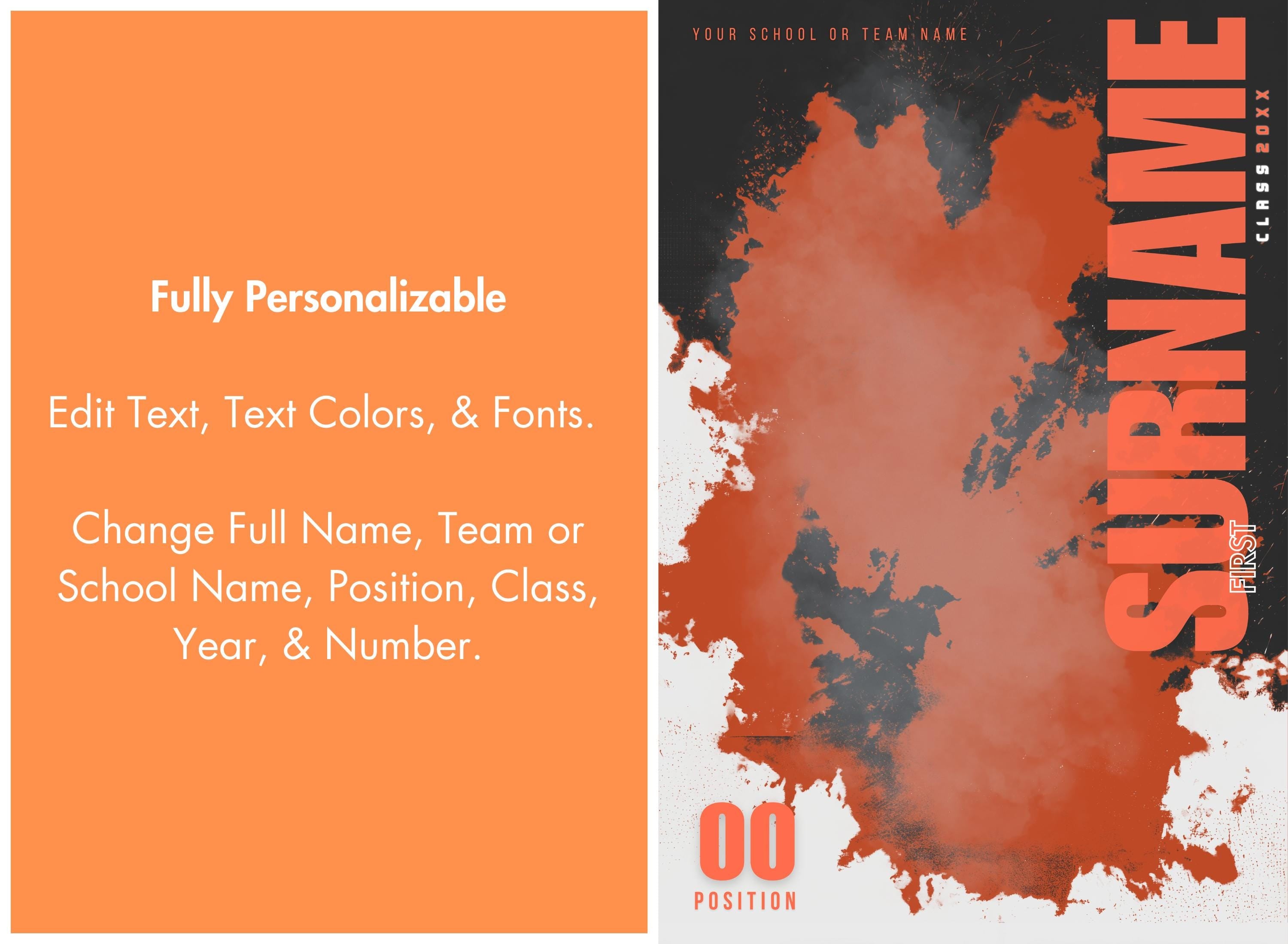 Color Splash Football Poster Template | Editable in Canva | 2:3