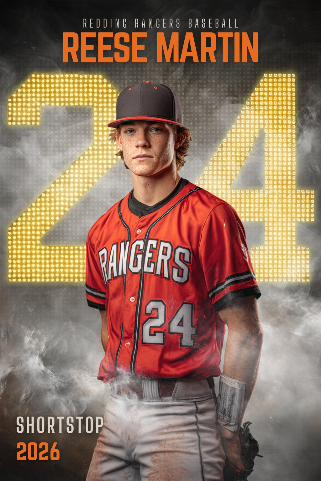 Scoreboard Numbers Baseball Poster Template | Editable in Canva | 2:3