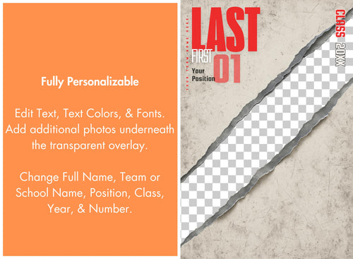 Baseball Poster Template | Editable in Canva | 2:3 | Torn Backdrop Style