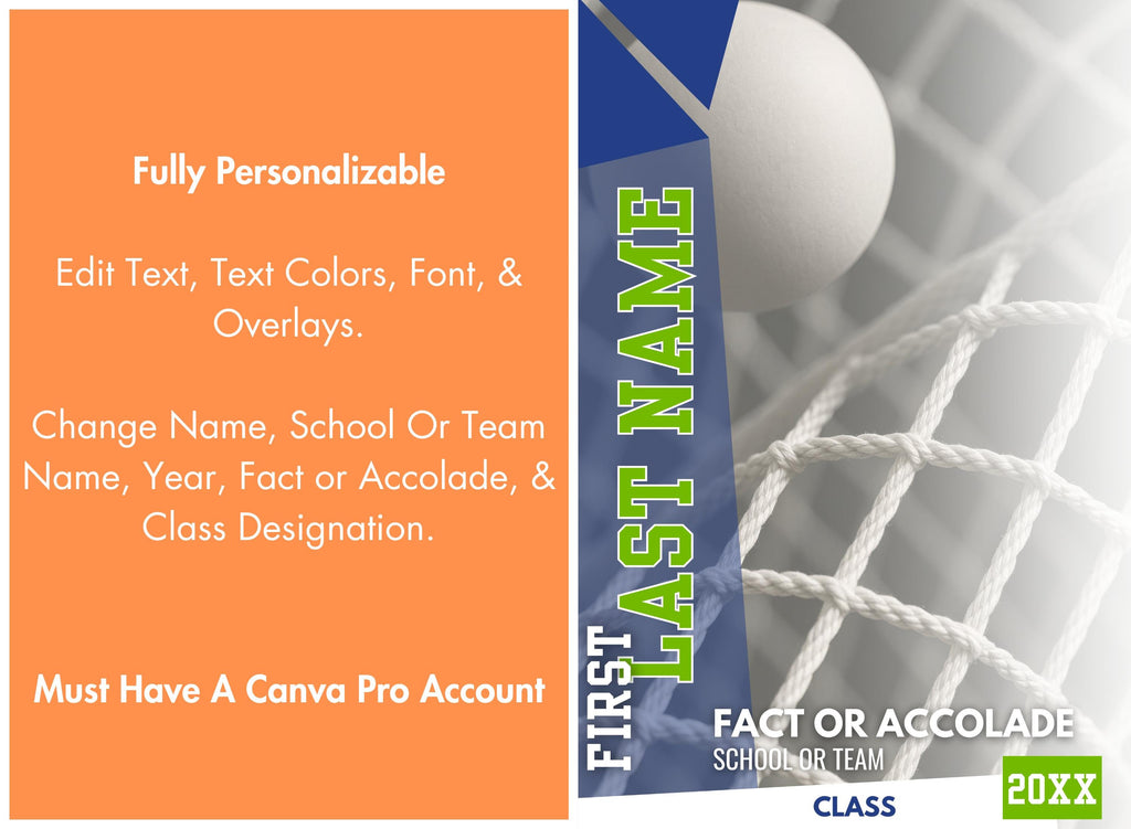 Net & Ball Lacrosse Poster Template | Editable in Canva | 2:3