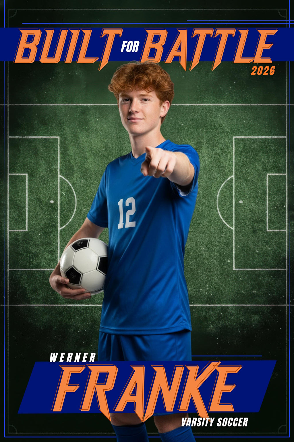 Soccer Field Player Poster Template | Editable in Canva | 2:3