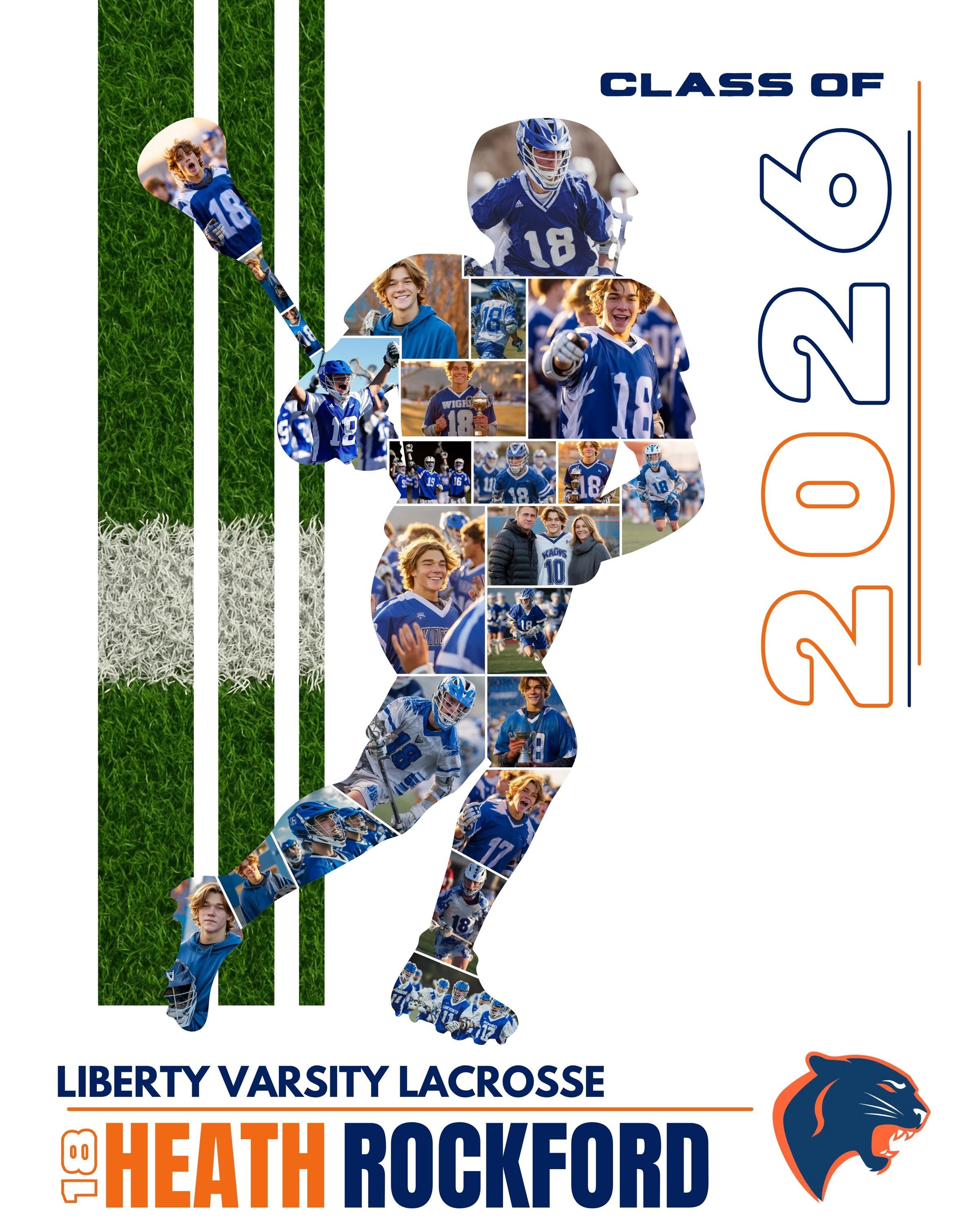 Lacrosse Photo Collage Template | Editable in Canva | 4:5 | Silhouette Style