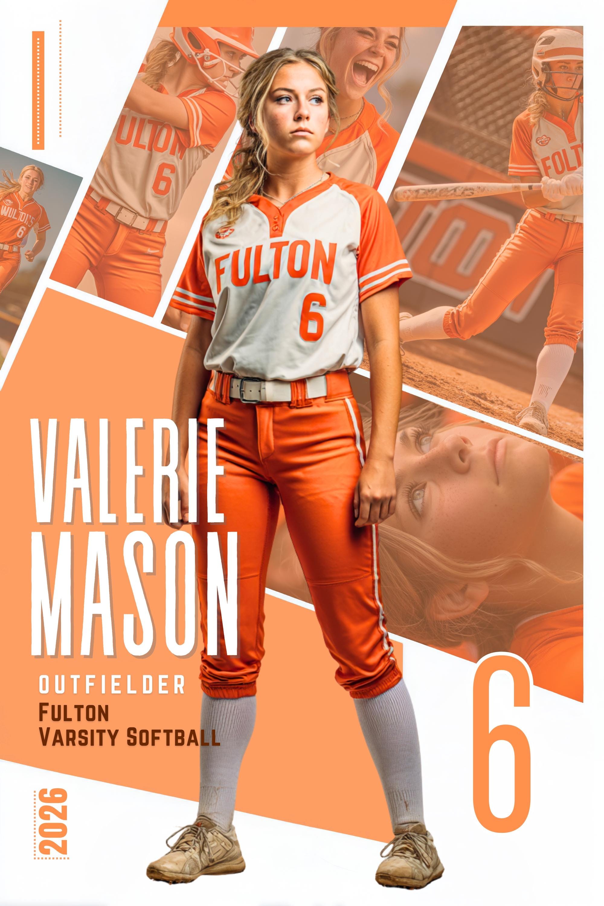 Multi-Photo Collage Softball Poster Template | Editable in Canva | 2:3